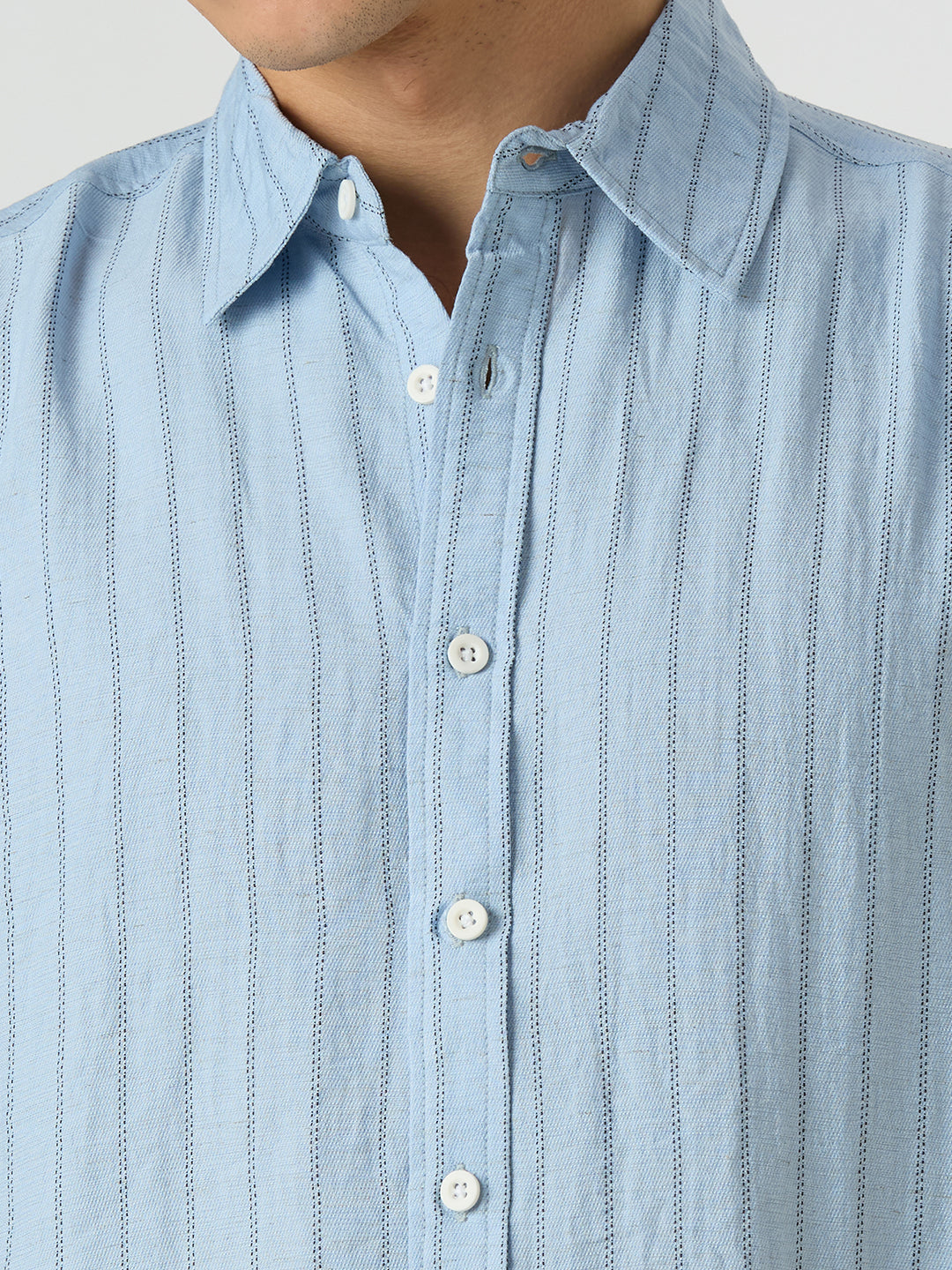 Ripple Half-Sleeves shirt - Sky Blue