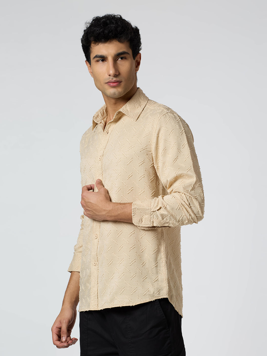 Sandwave Textured Shirt - Beige