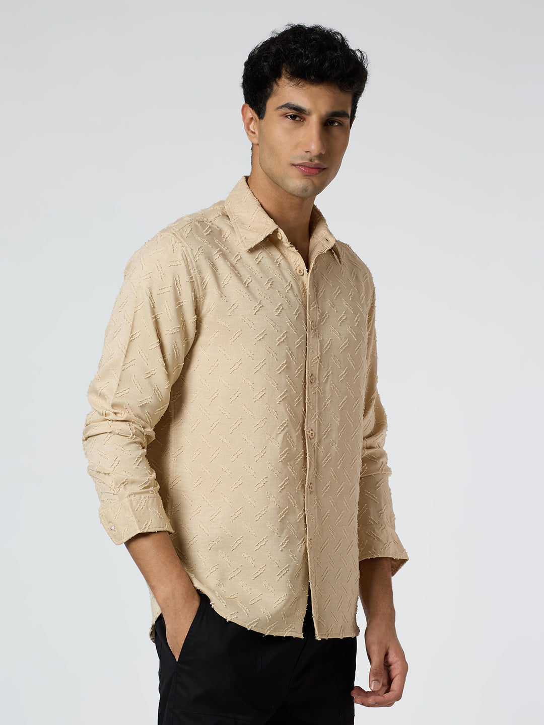Sandwave Textured Shirt - Beige