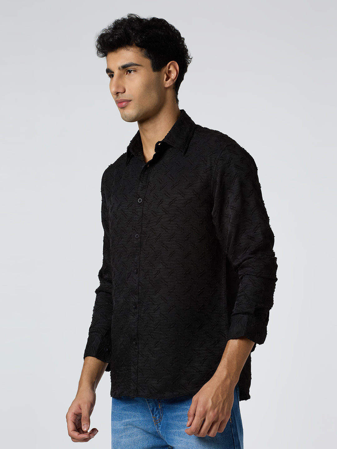 Sandwave Textured Shirt - Black