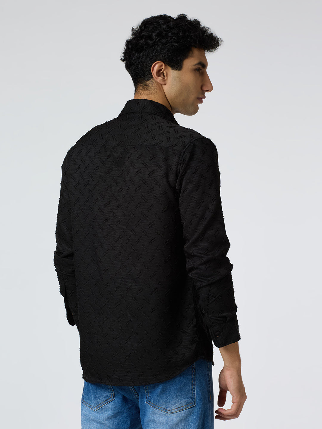 Sandwave Textured Shirt - Black