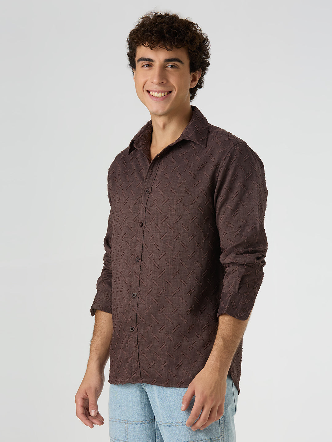 Sandwave Textured Shirt - Brown
