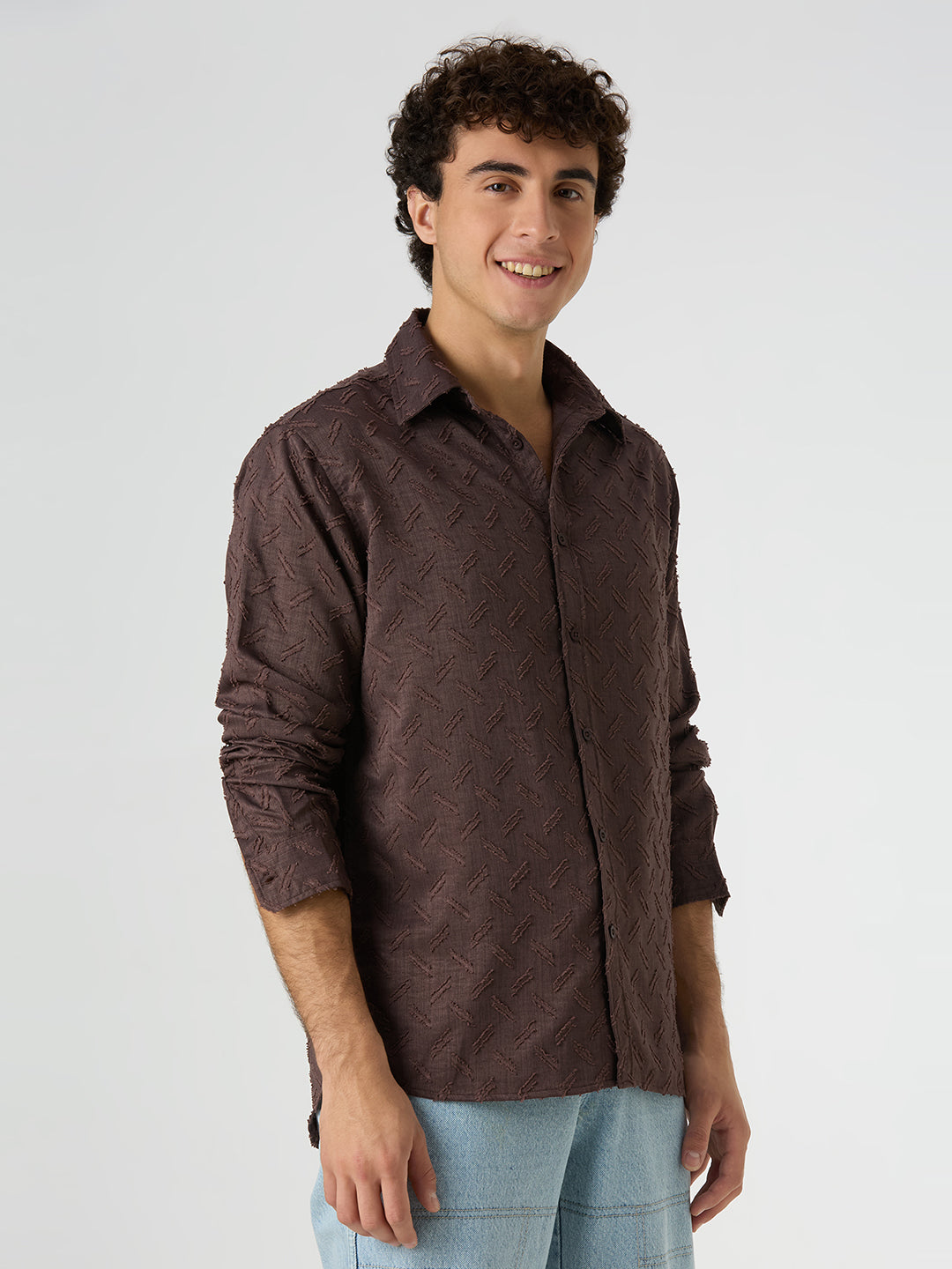 Sandwave Textured Shirt - Brown