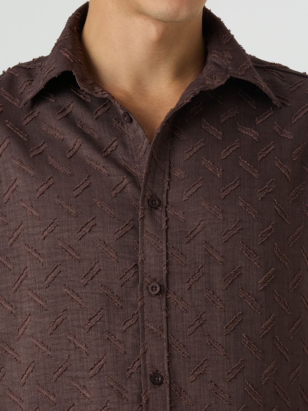Sandwave Textured Shirt - Brown
