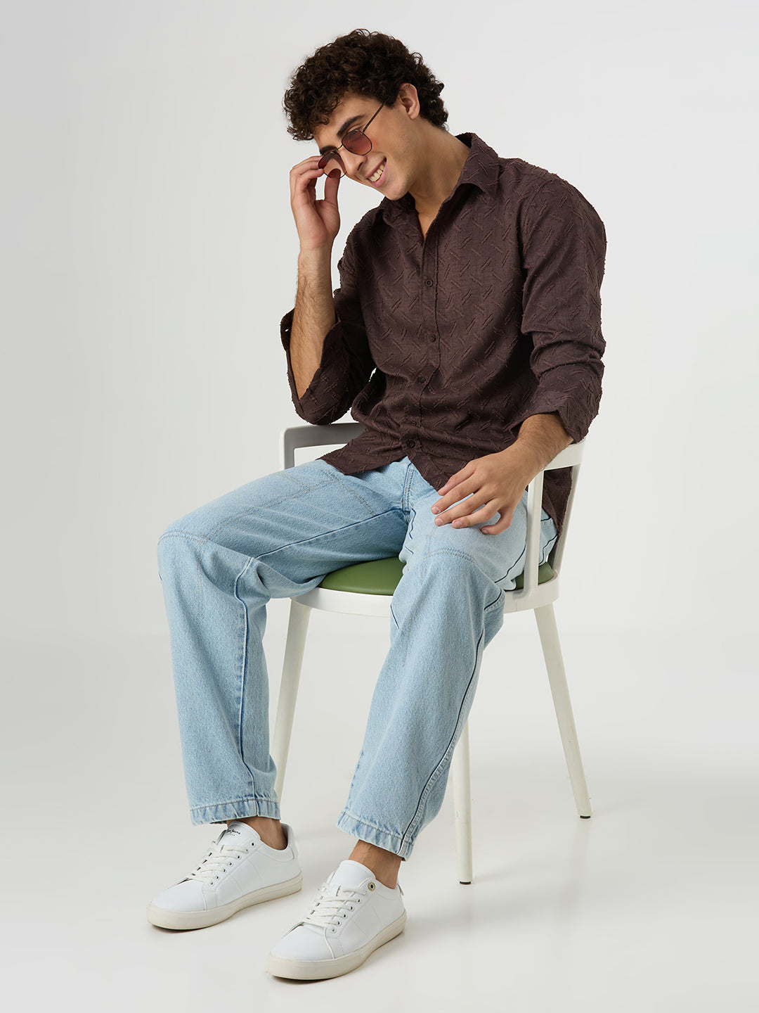 Sandwave Textured Shirt - Brown