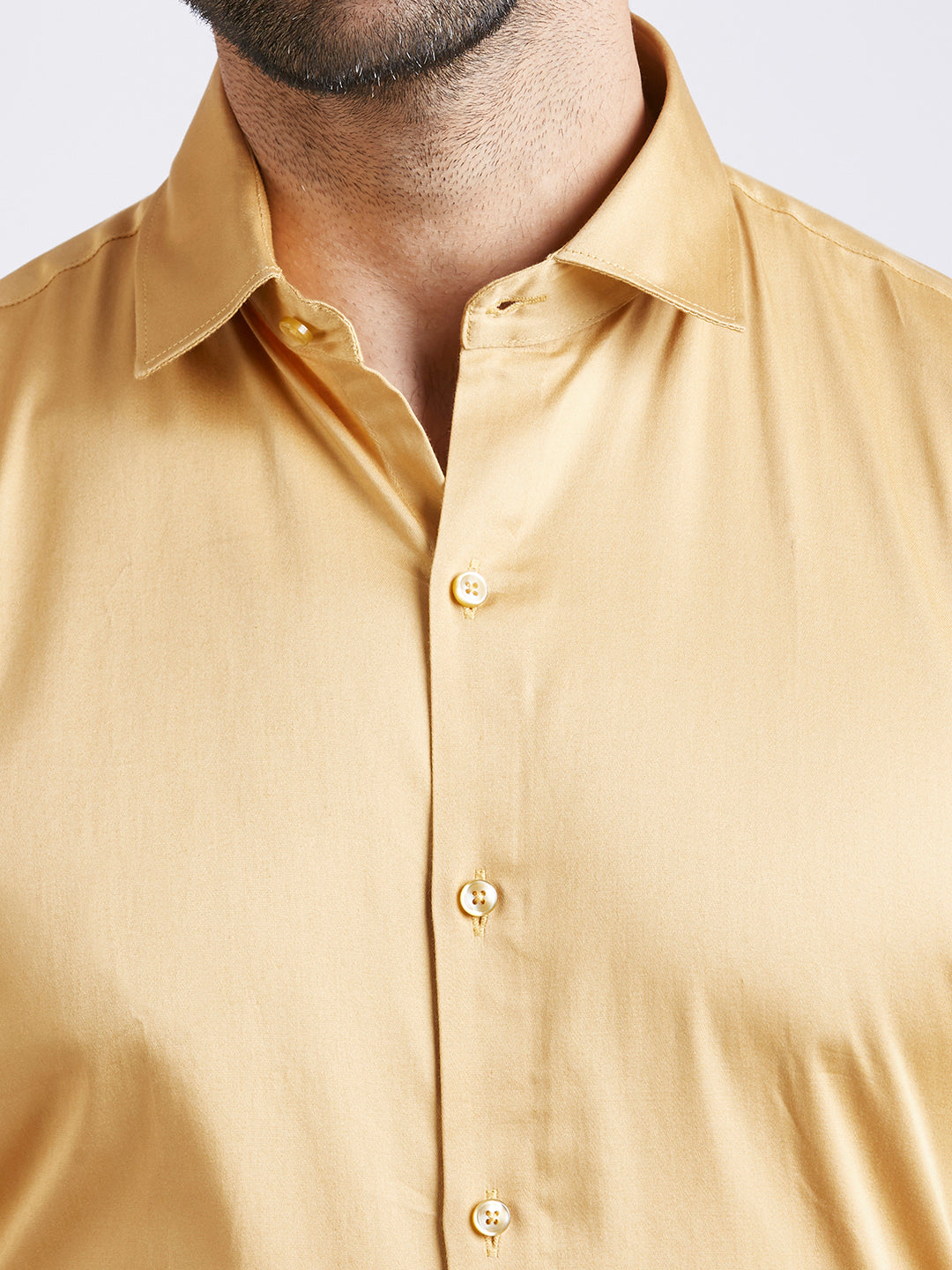 Solaris - Satin Slim Fit Shirt - Bronze