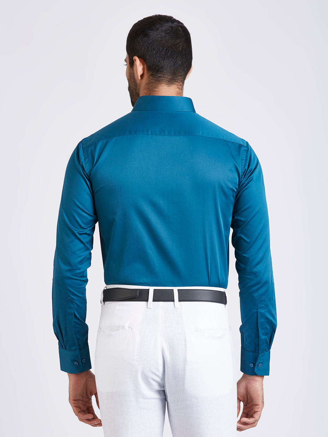 Turquoise - Satin Slim fit shirt
