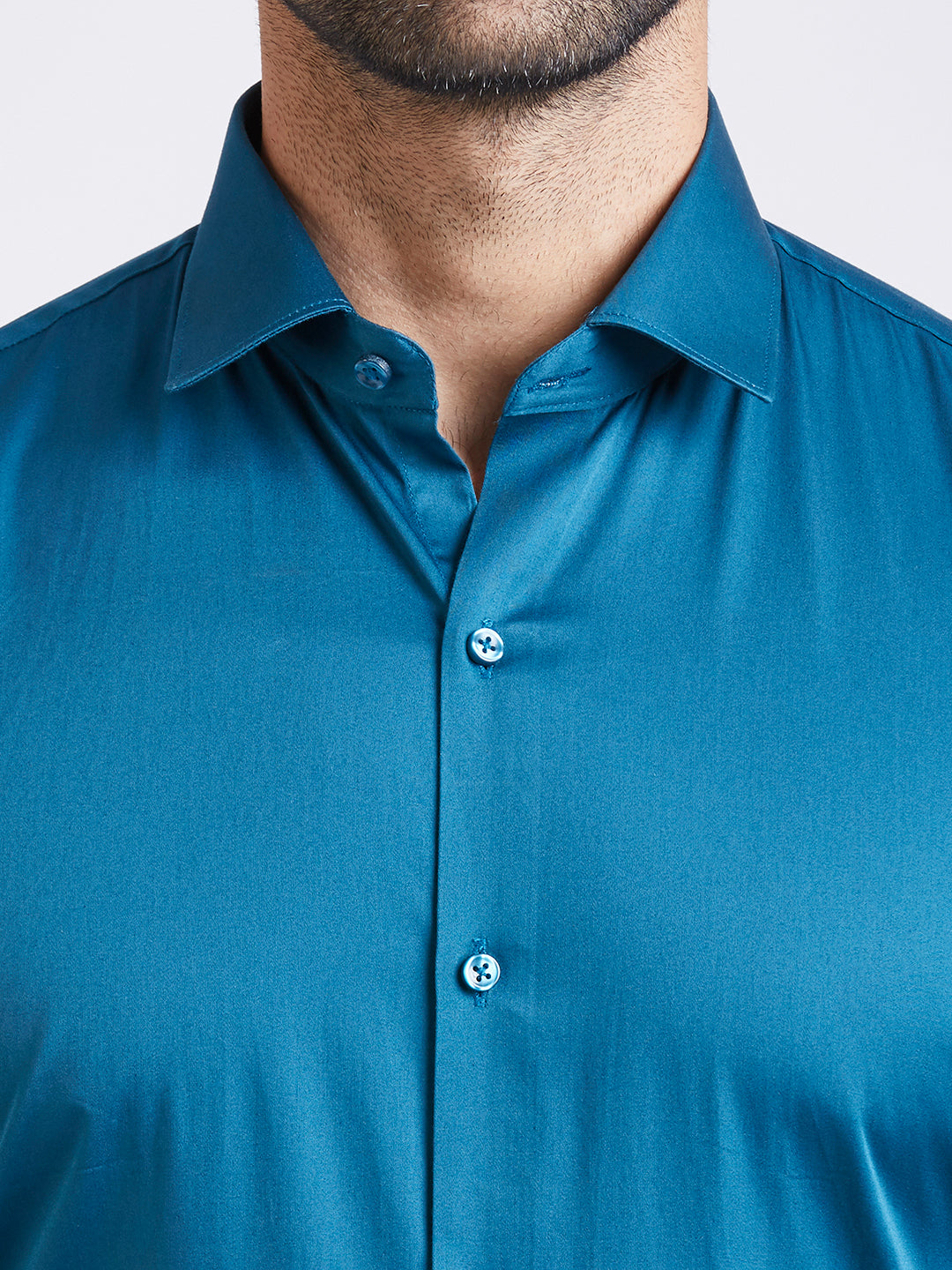Turquoise - Satin Slim fit shirt