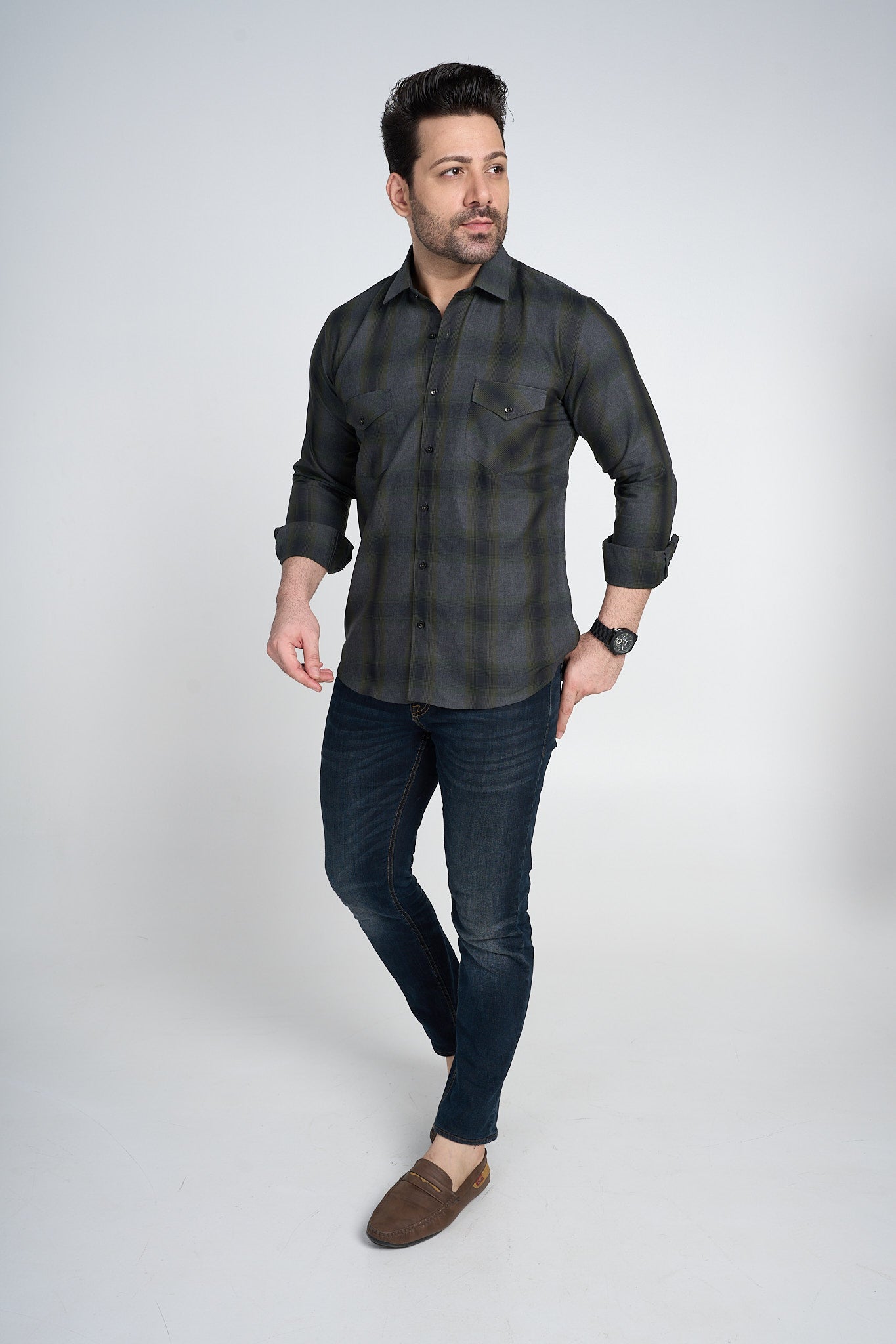 Alioth - Casual Double Pocket Slim Fit Shirt