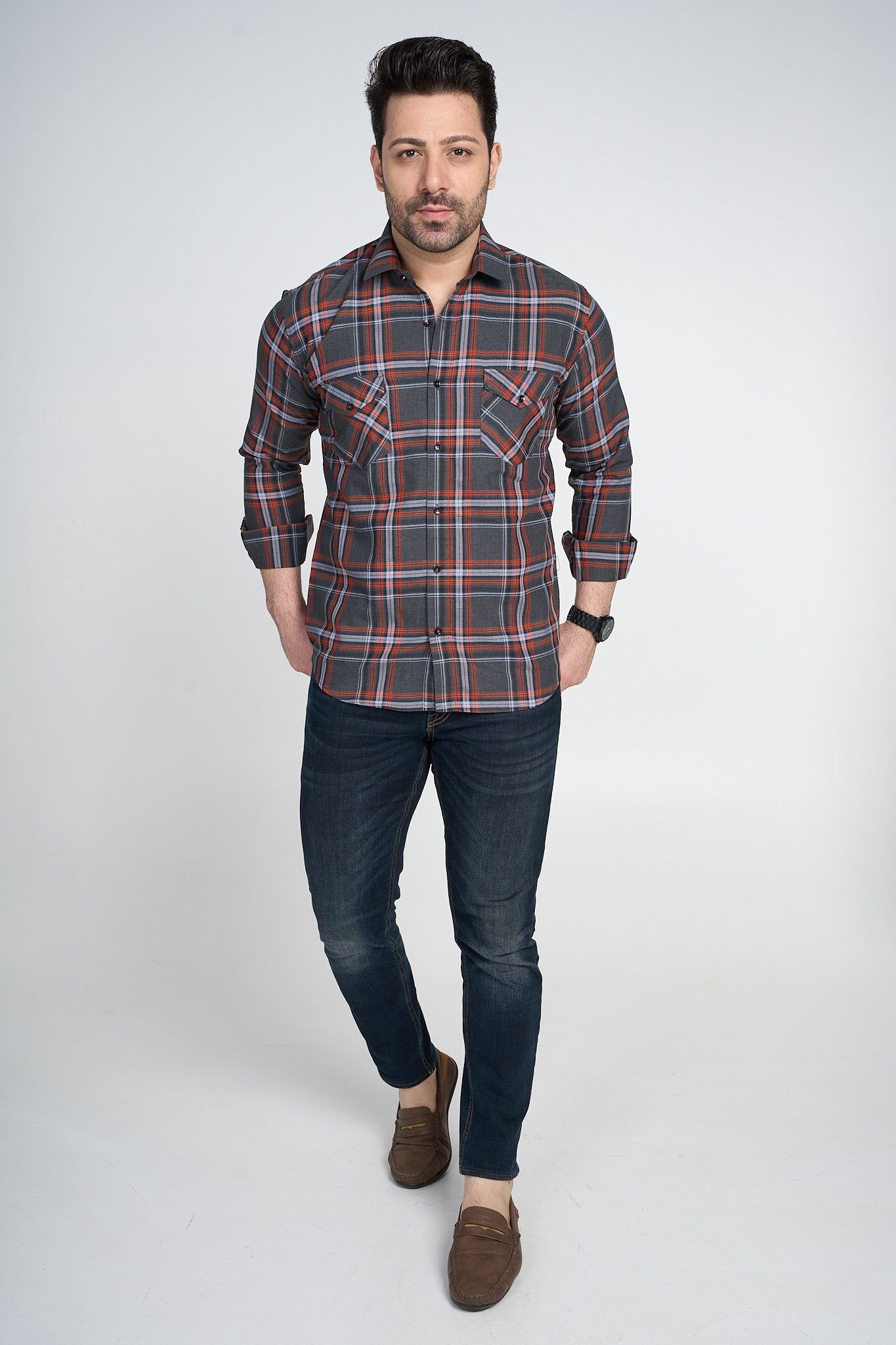 Tevel - Casual Double Pocket Slim Fit Shirt