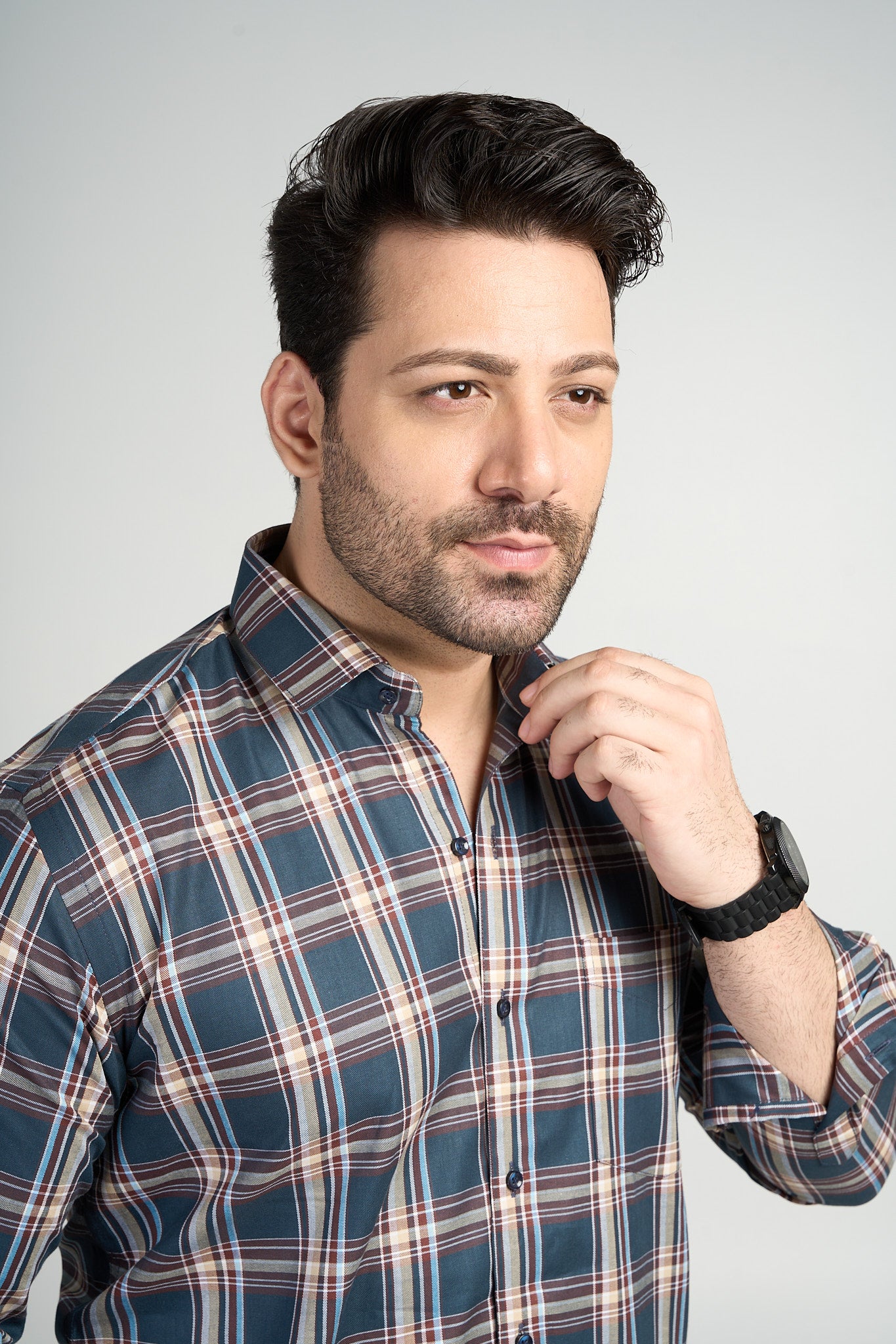 Falkirk - Dobby Checkered slim fit shirt