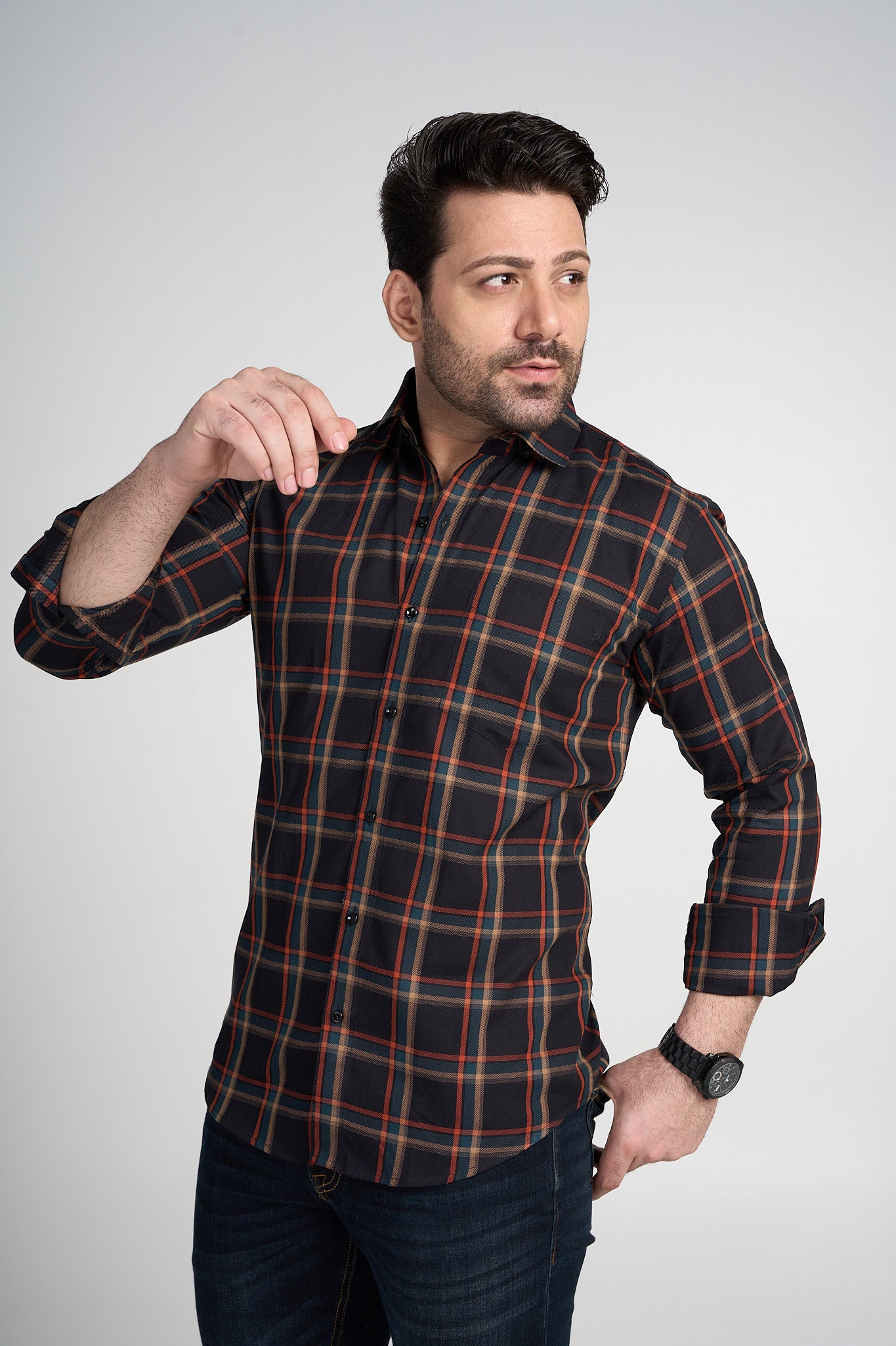 Basildon - Dobby Checkered Slim fit Shirt