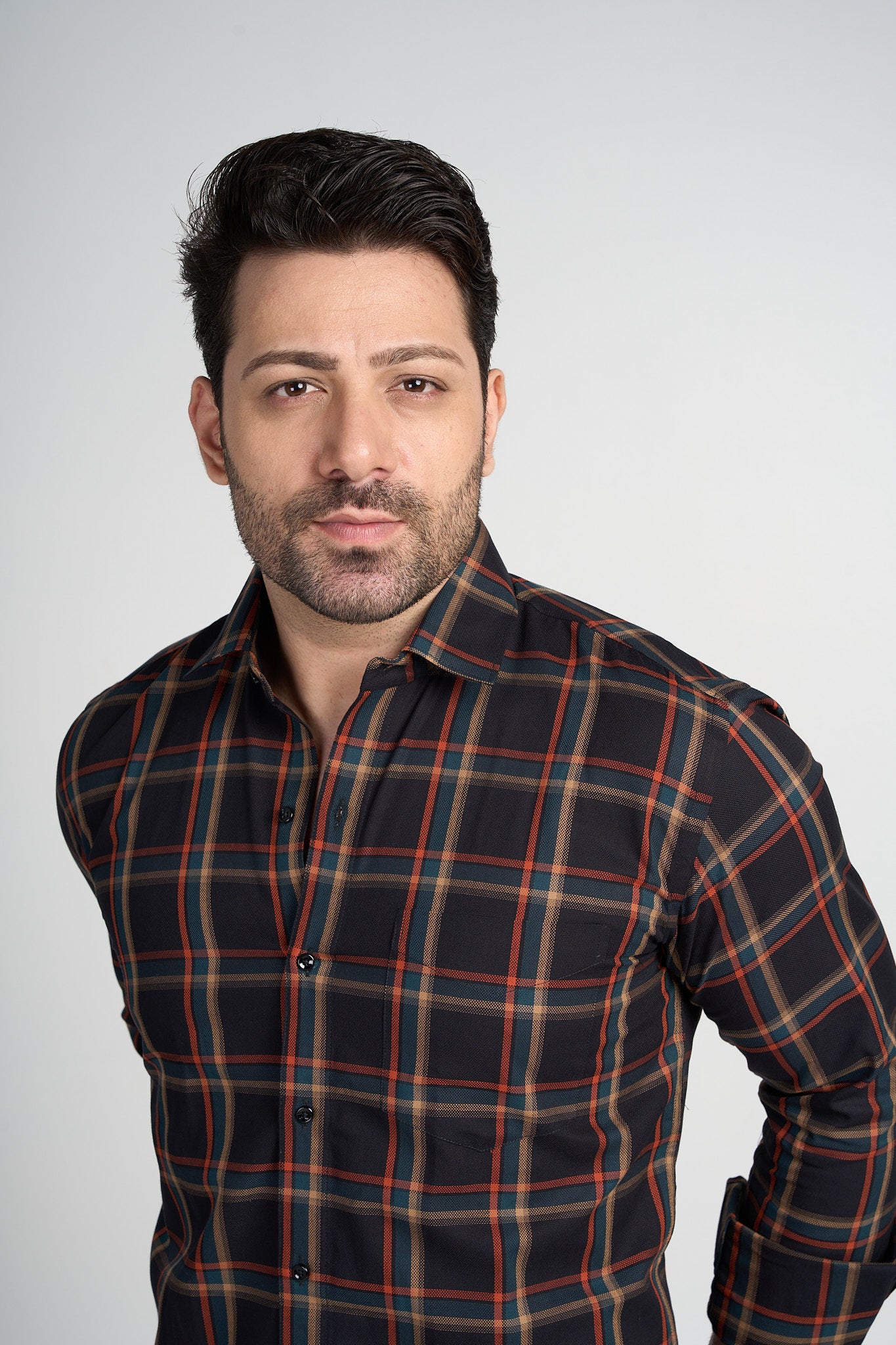 Basildon - Dobby Checkered Slim fit Shirt