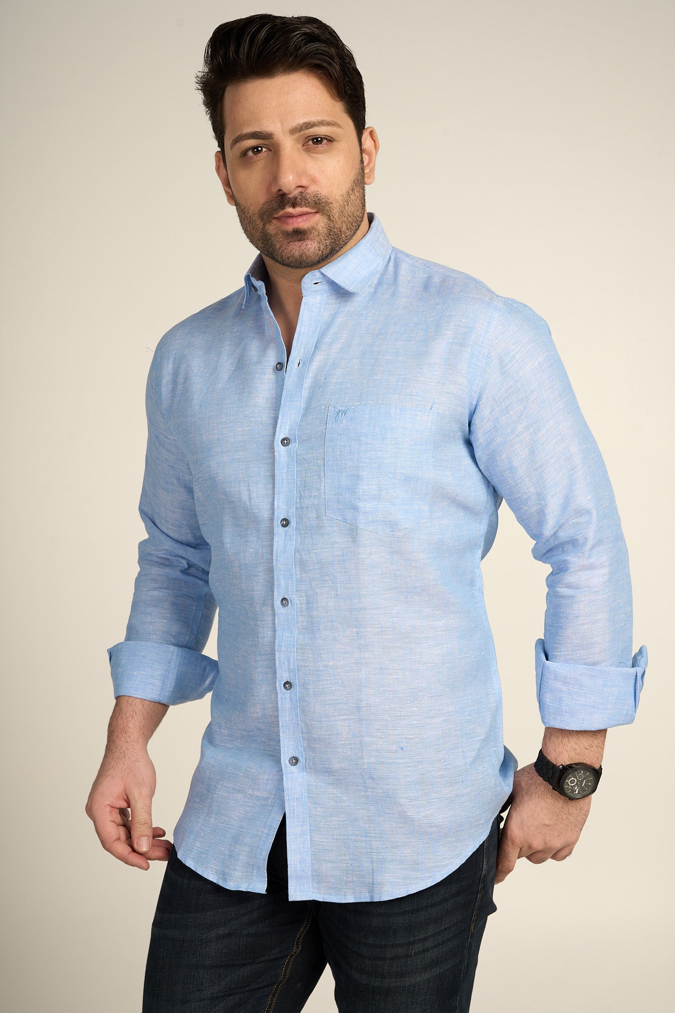Sky Blue - Pure Linen Shirt