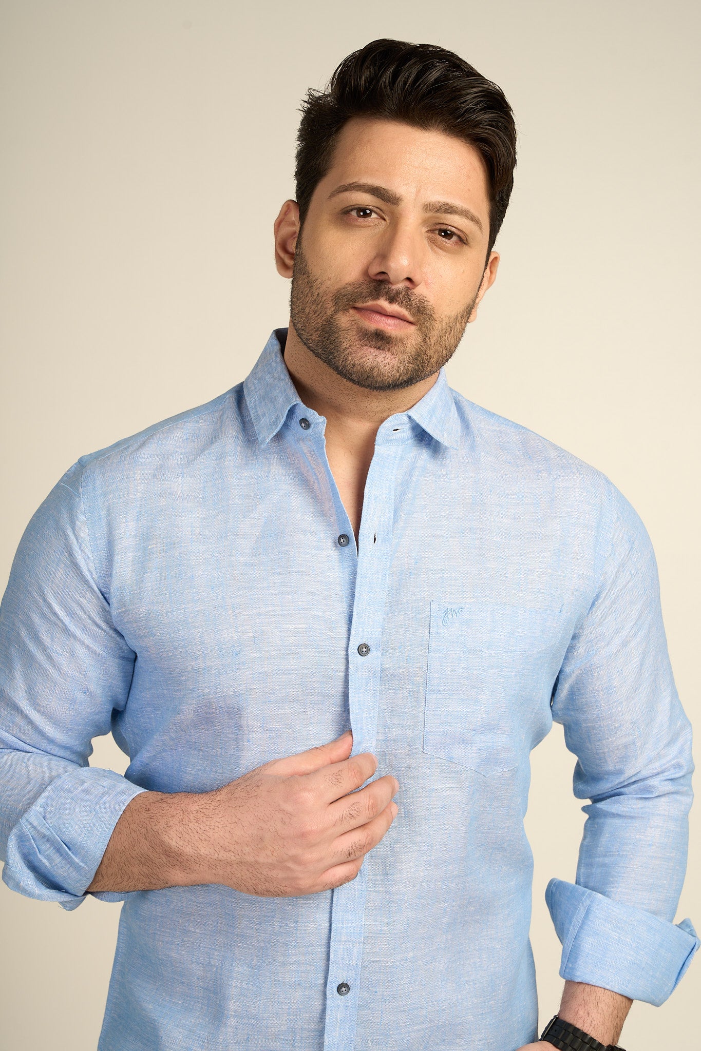 Sky Blue - Pure Linen Shirt