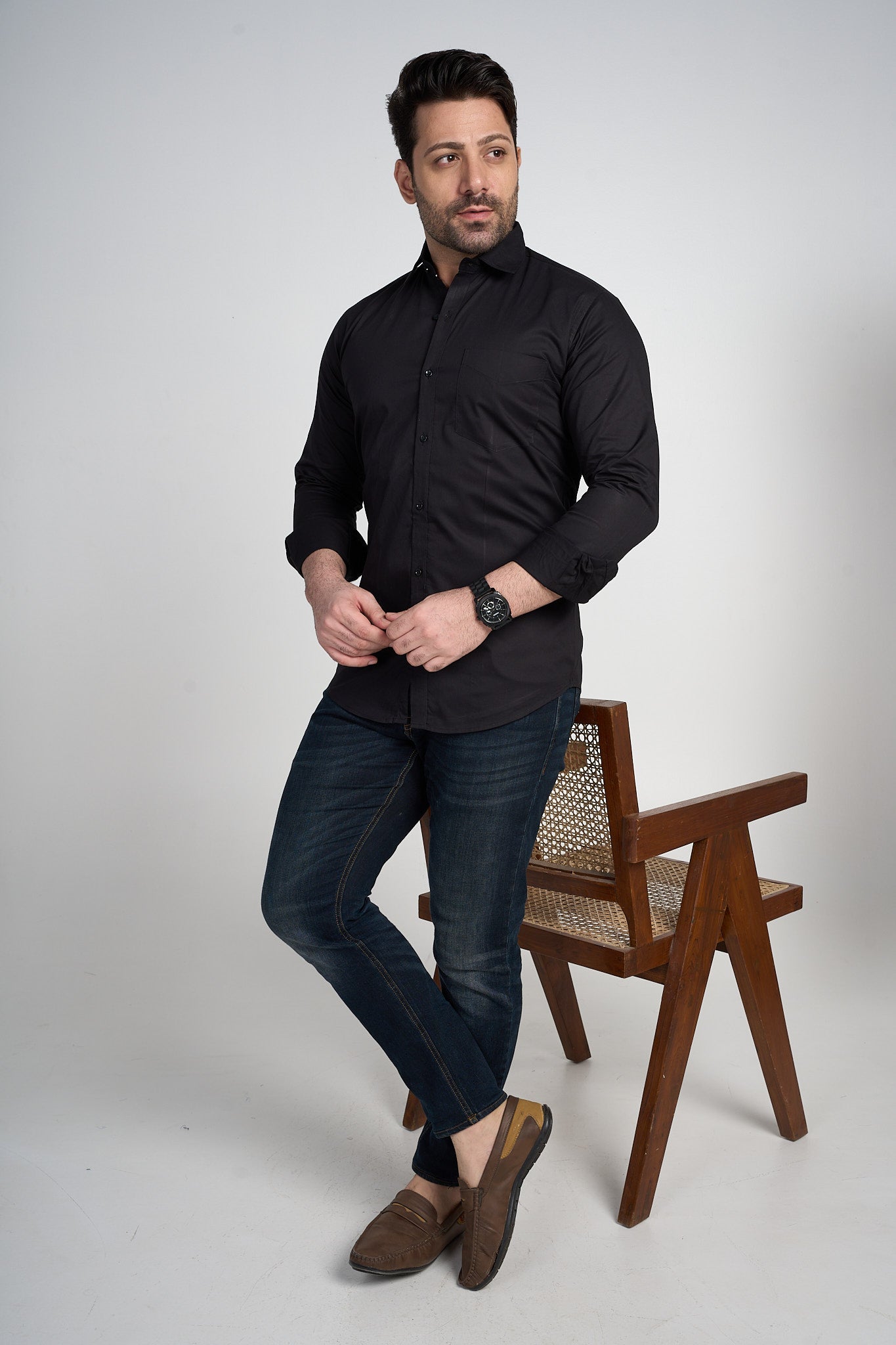 Quib - Solid Shirt- Black