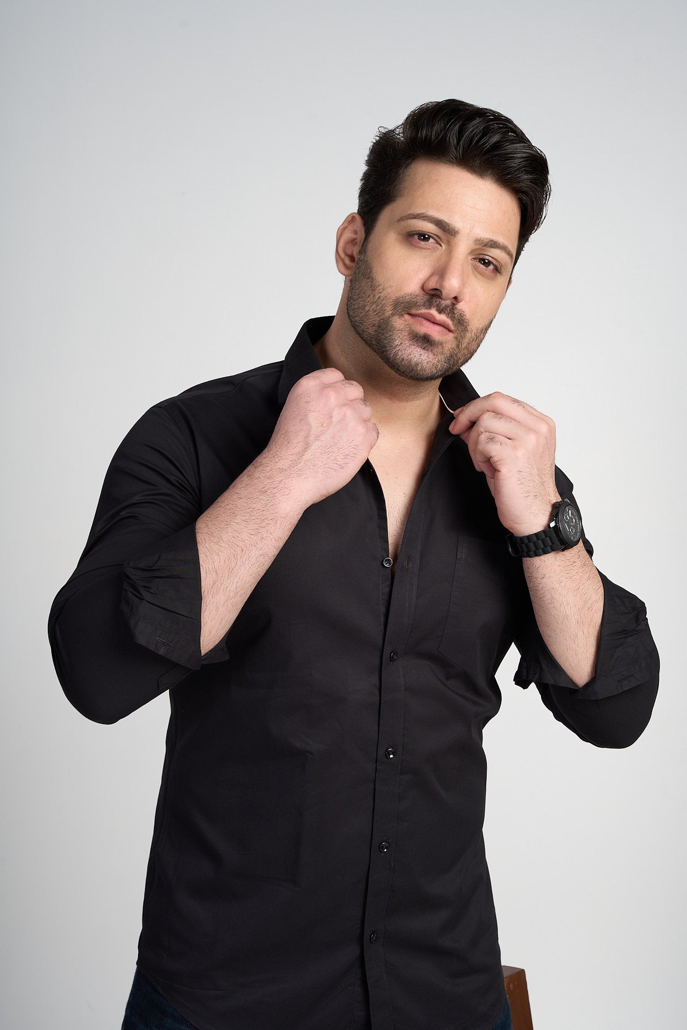 Quib - Solid Shirt- Black