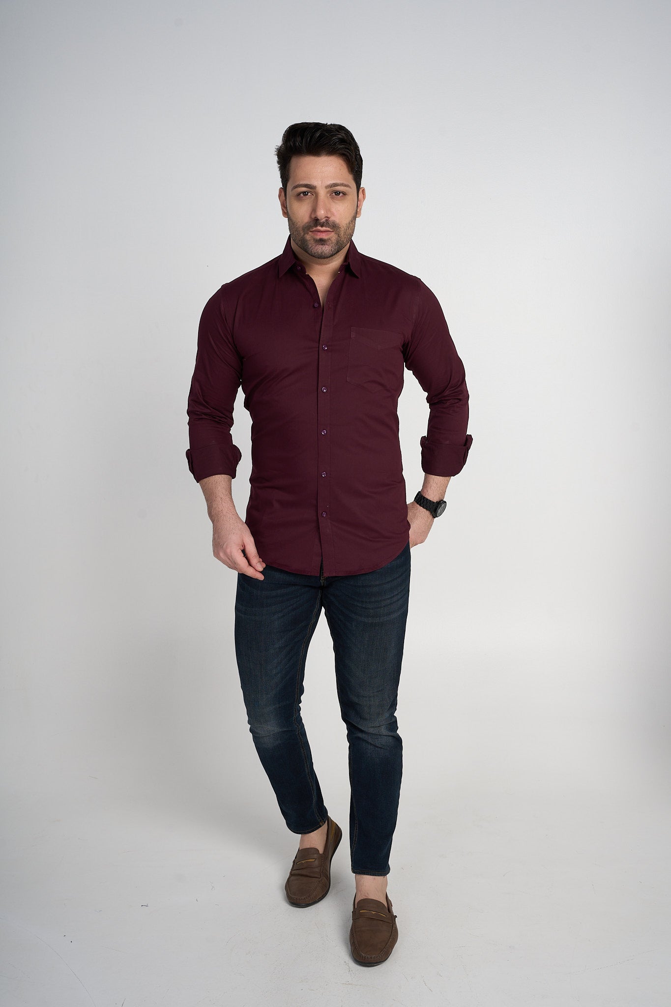 Olet - Solid shirt - Maroon