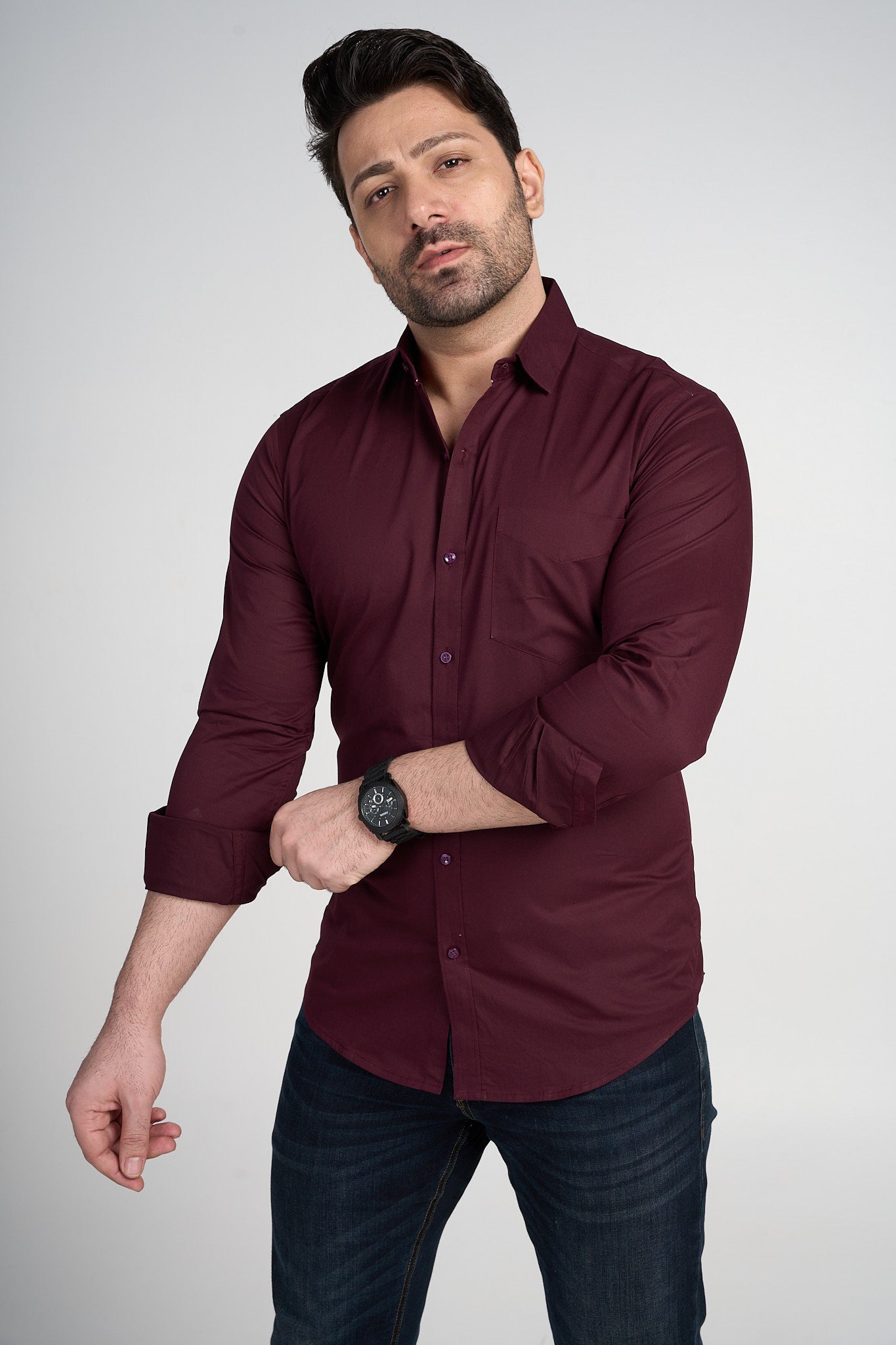 Olet - Solid shirt - Maroon