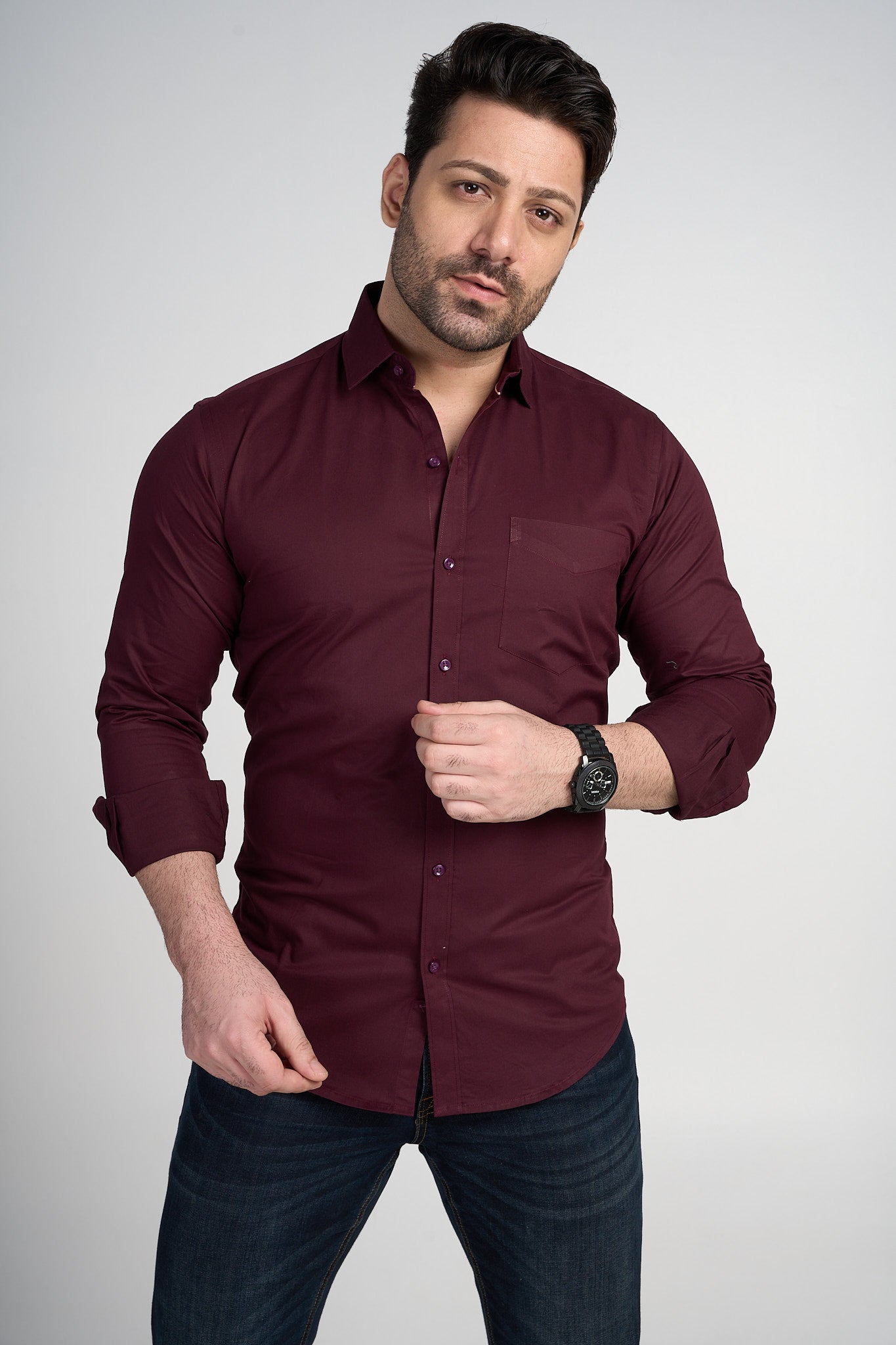 Olet - Solid shirt - Maroon