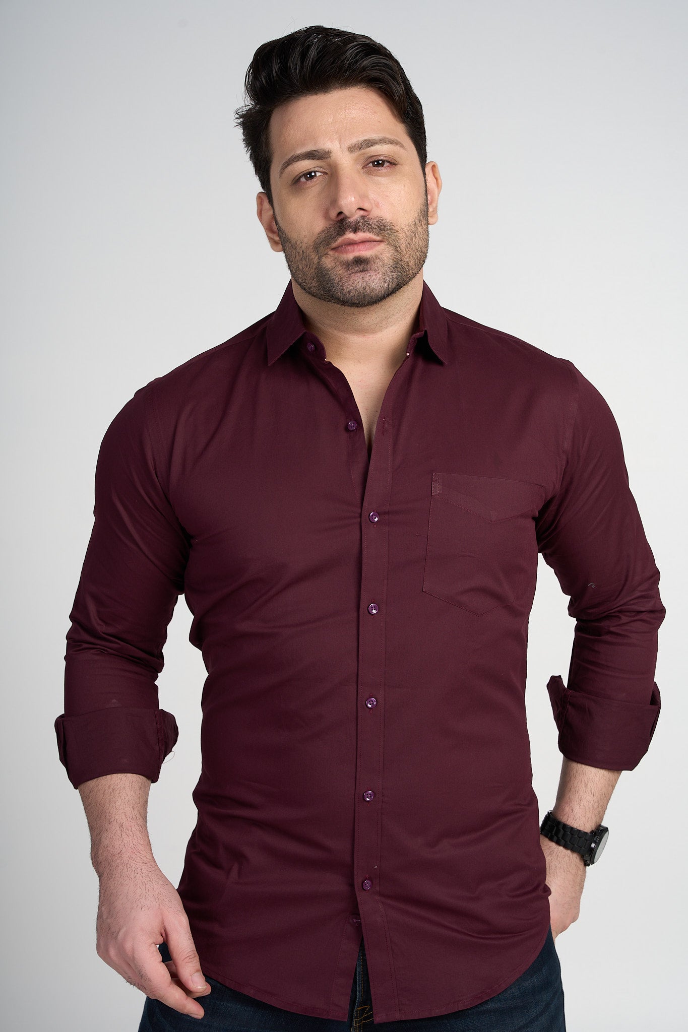 Olet - Solid shirt - Maroon