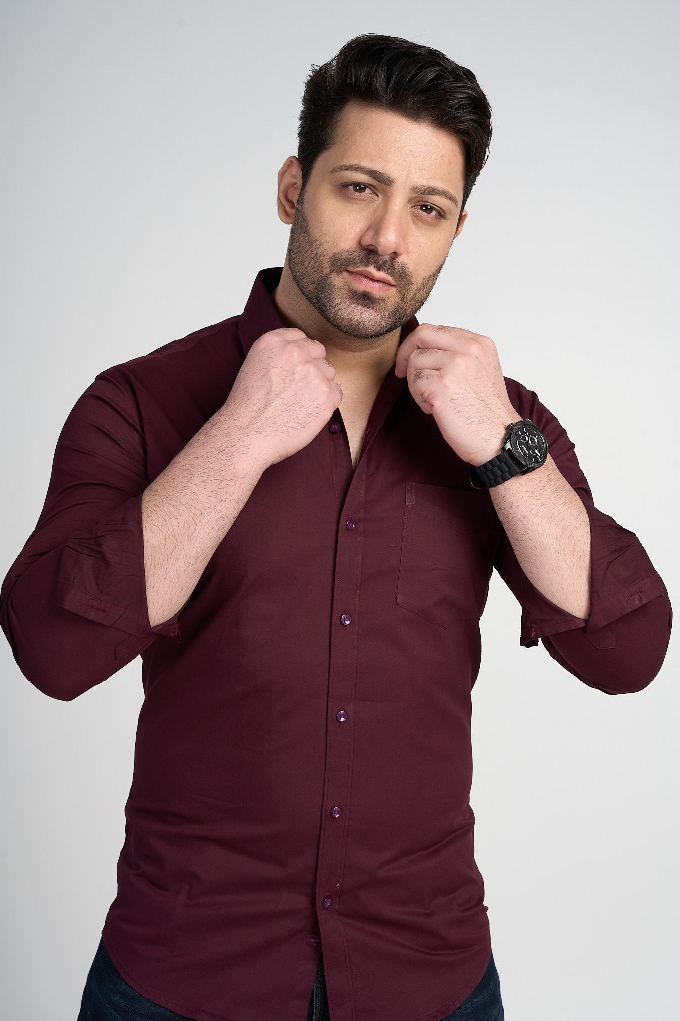 Olet - Solid shirt - Maroon