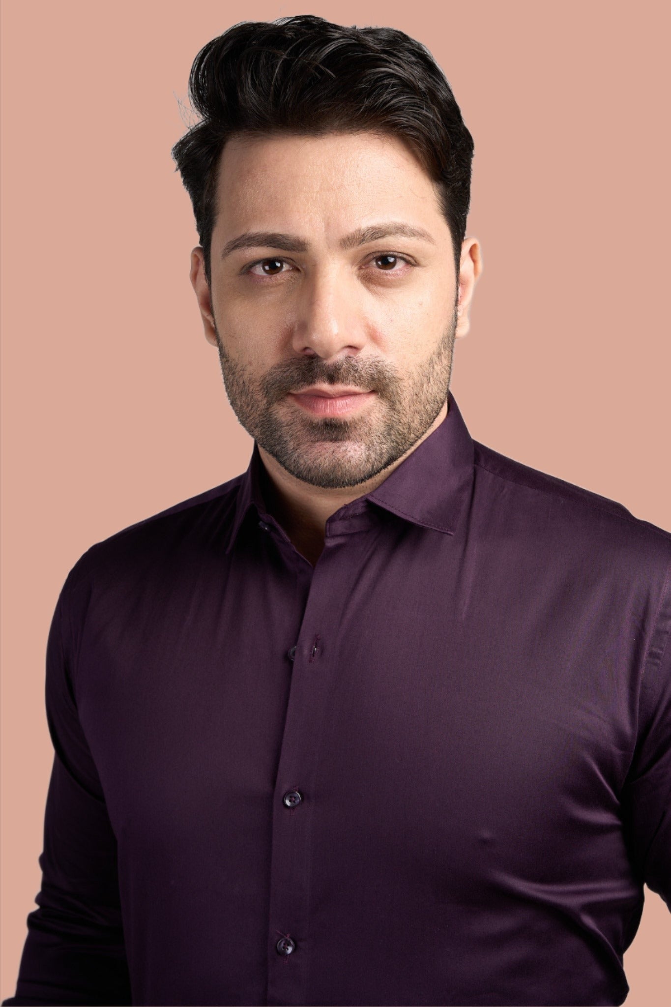 Braintree - Satin Slim Fit Shirt - Wine