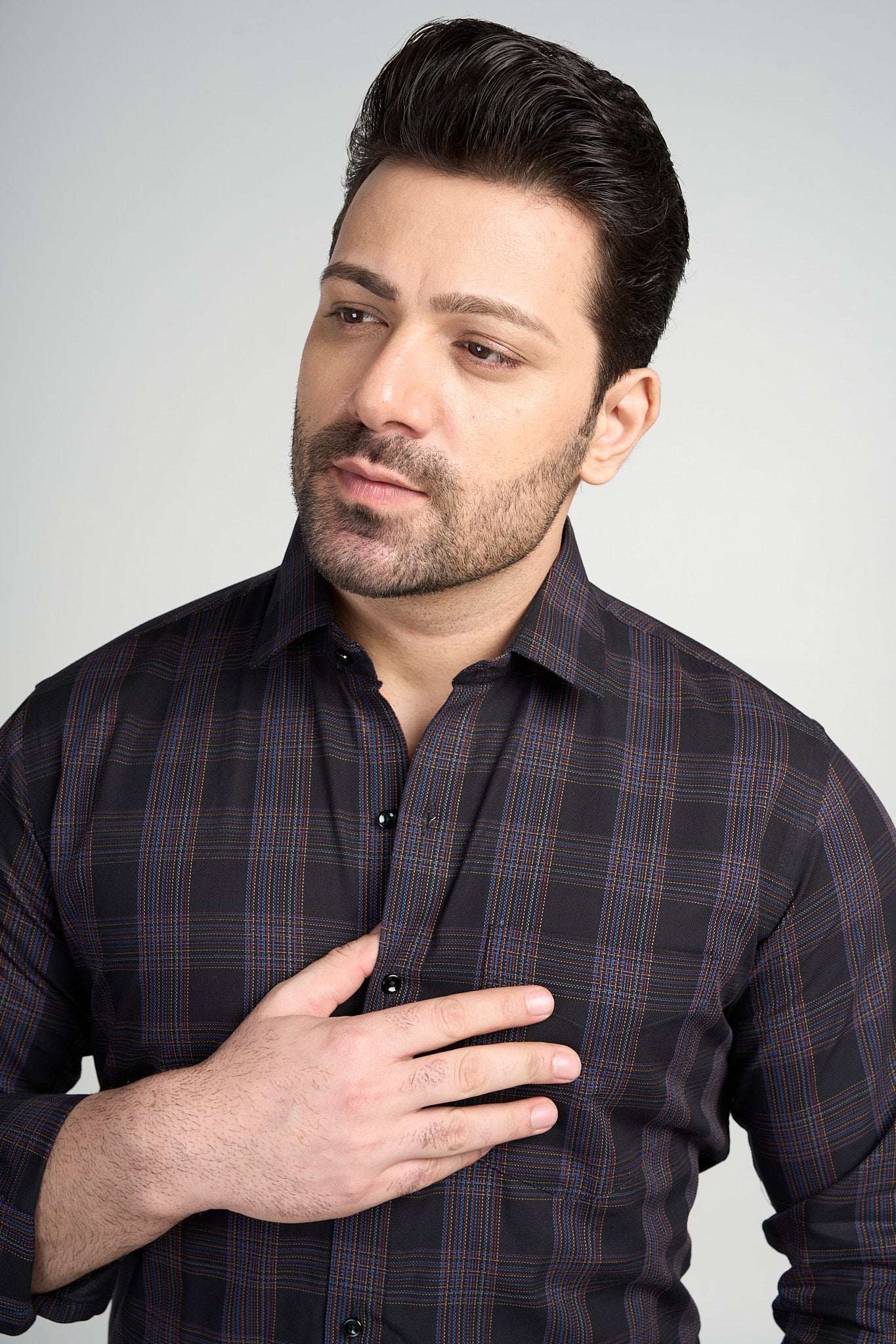 Ashfield - Dobby Checkered slim fit shirt