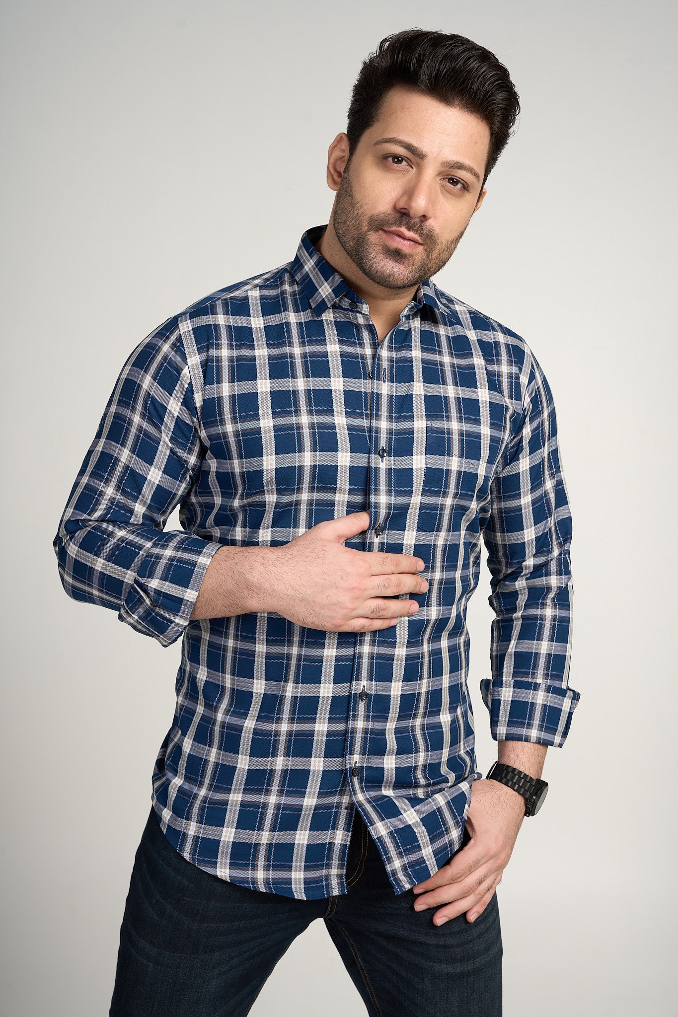 Bury - Dobby Checkered Slim fit Shirt