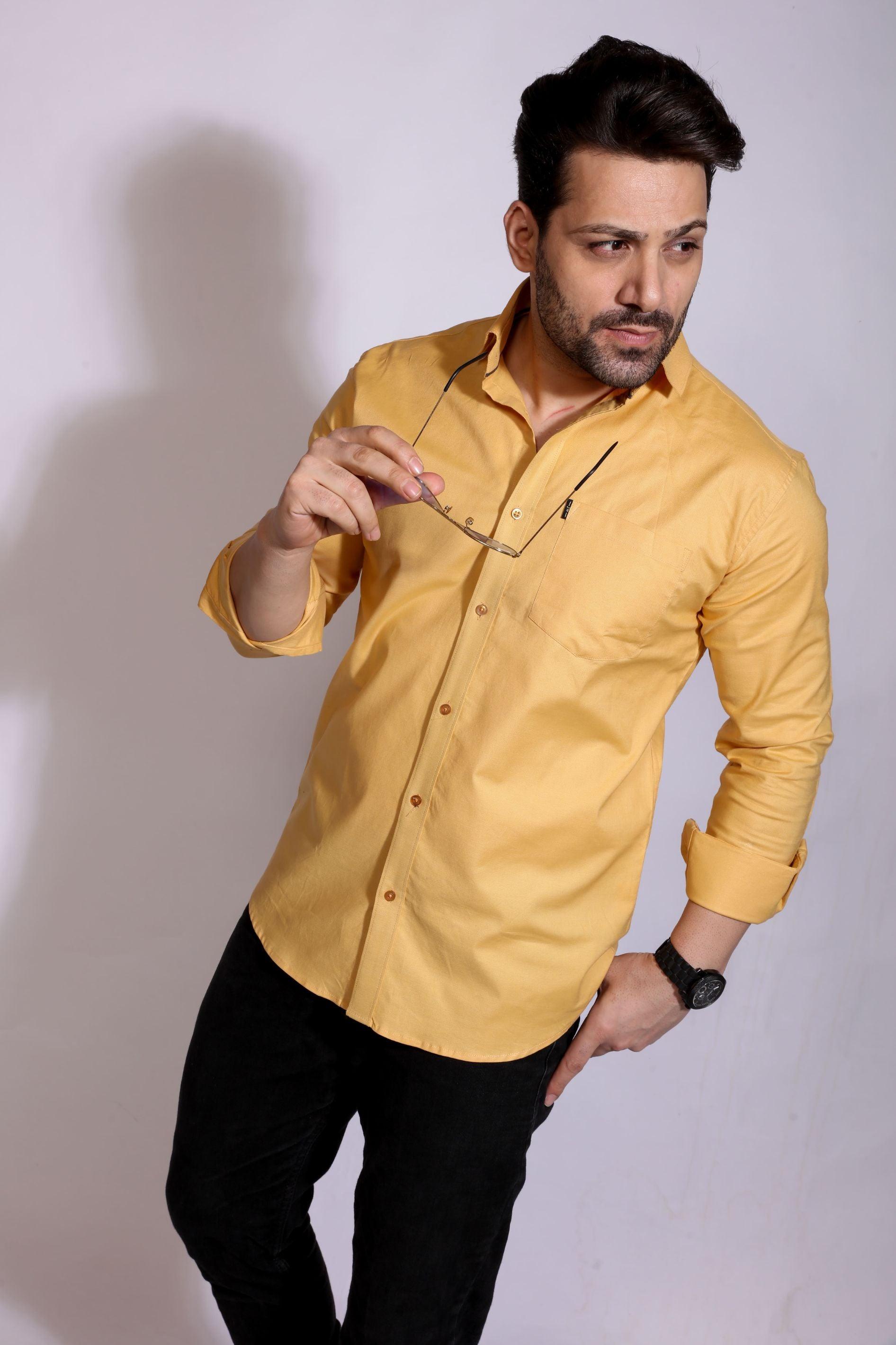 Aspen Yellow - Oxford slim fit shirt - John Watson