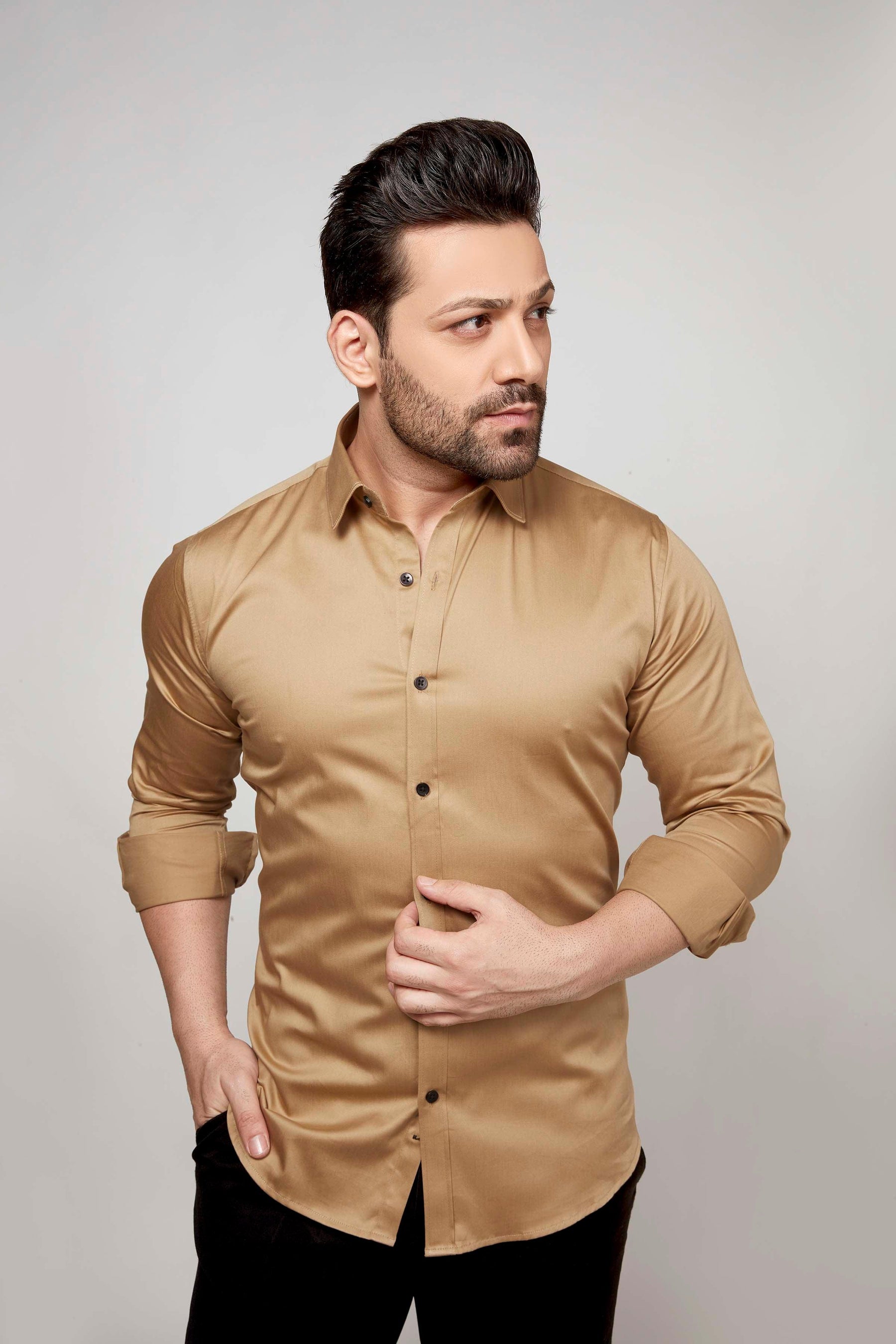 Bronze- Satin Slim fit shirt - John Watson