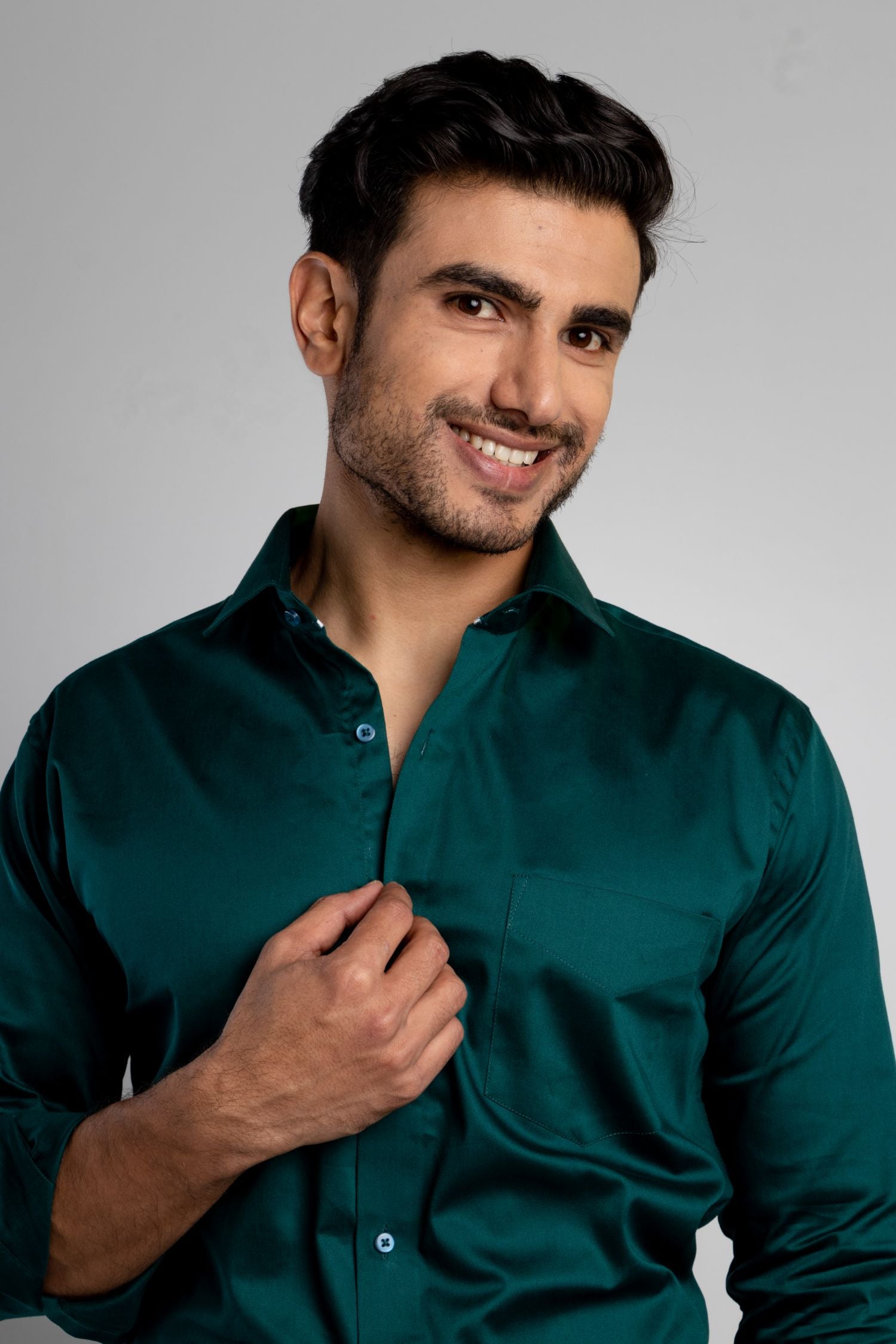 Prussian Green - Dobby Shirt - John Watson