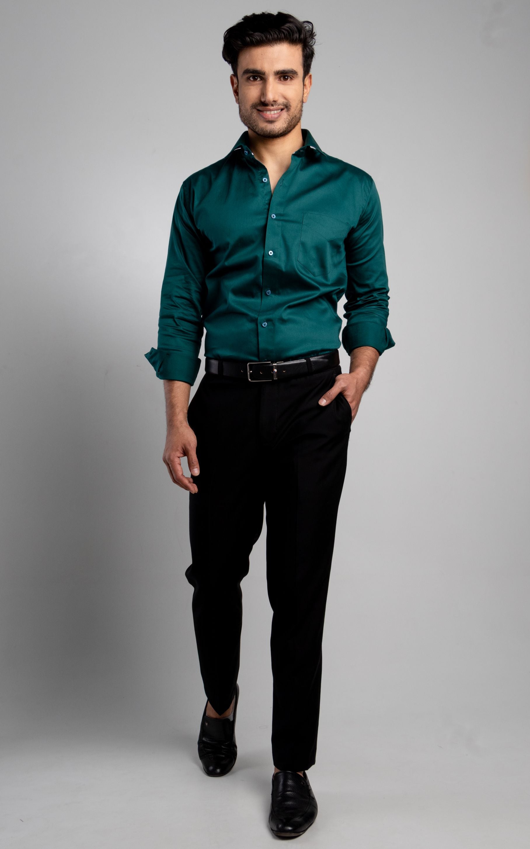 Prussian Green - Dobby Shirt - John Watson