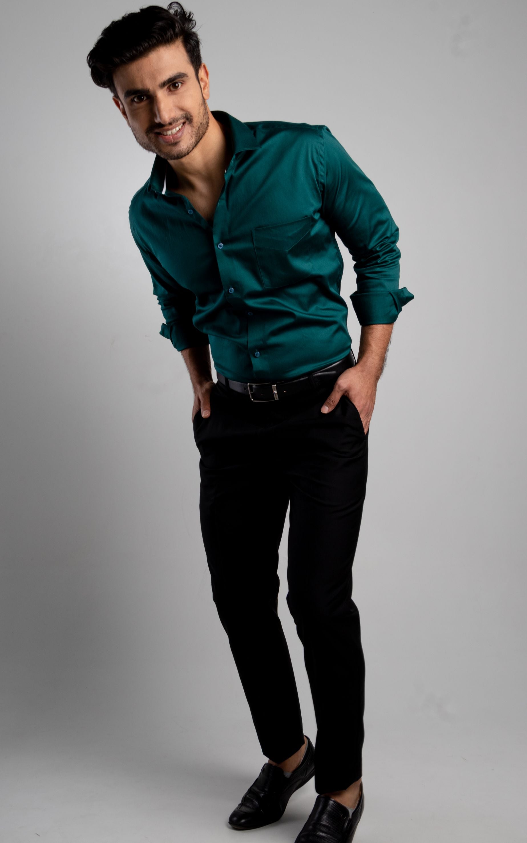 Prussian Green - Dobby Shirt - John Watson