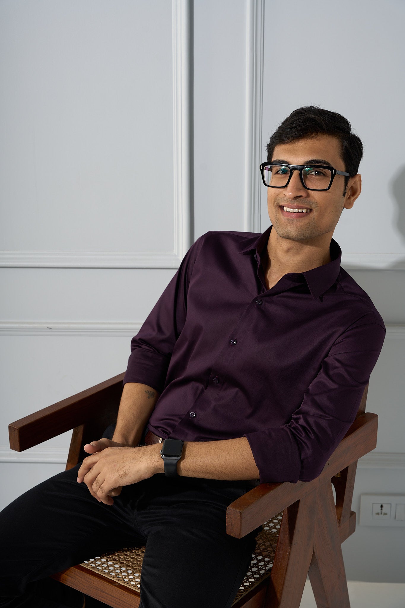 Braintree - Satin Slim Fit Shirt - Wine