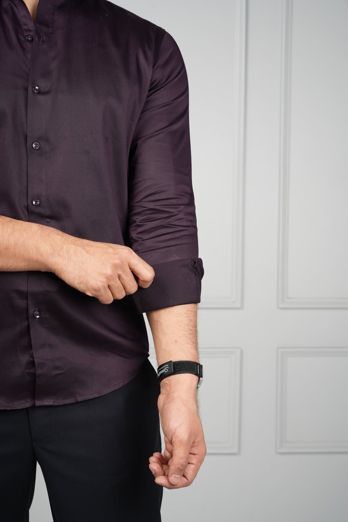 Braintree - Satin Slim Fit Shirt - Wine