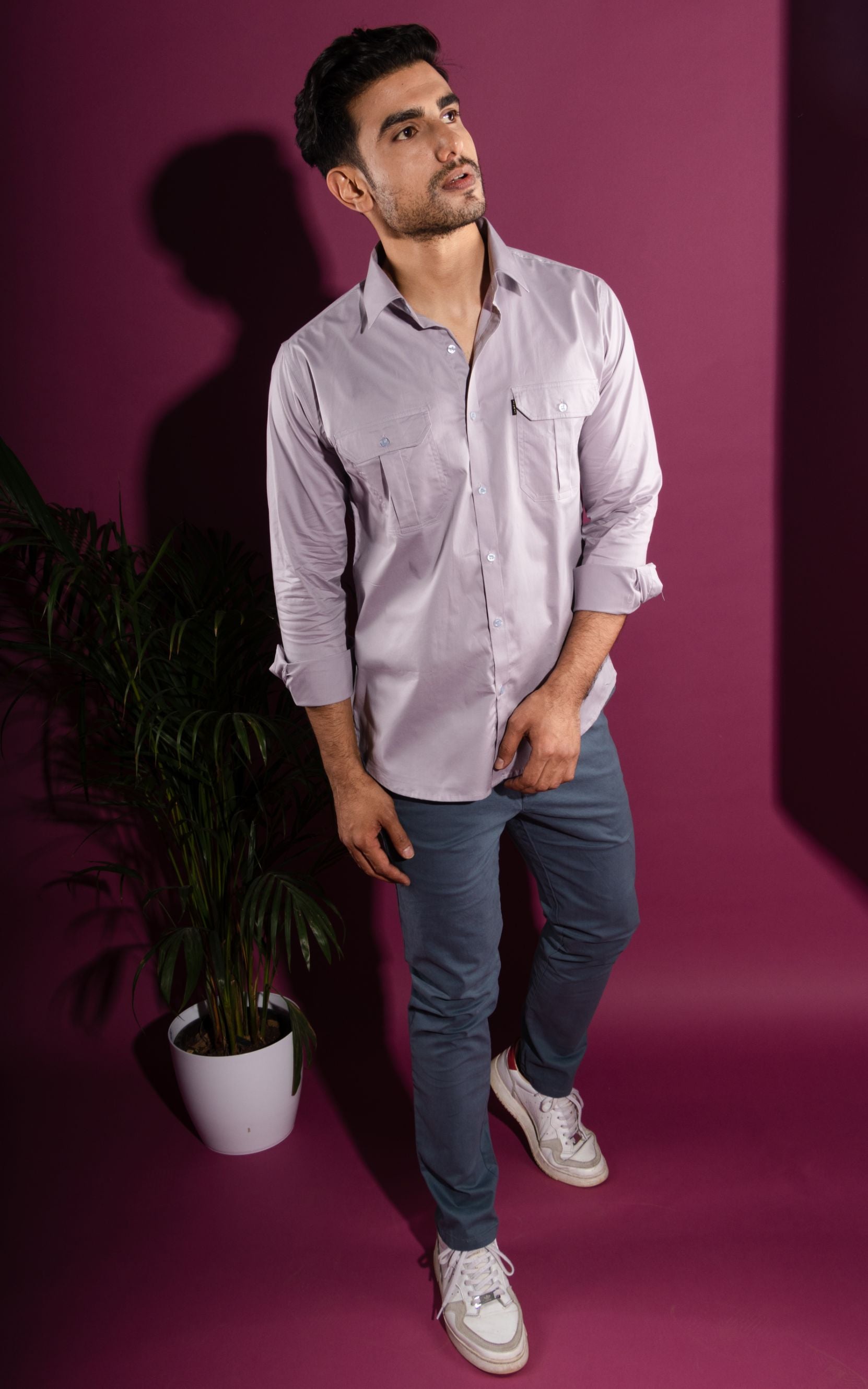 Scottish Grey - Double-Pocket Slim-Fit Shirt - John Watson