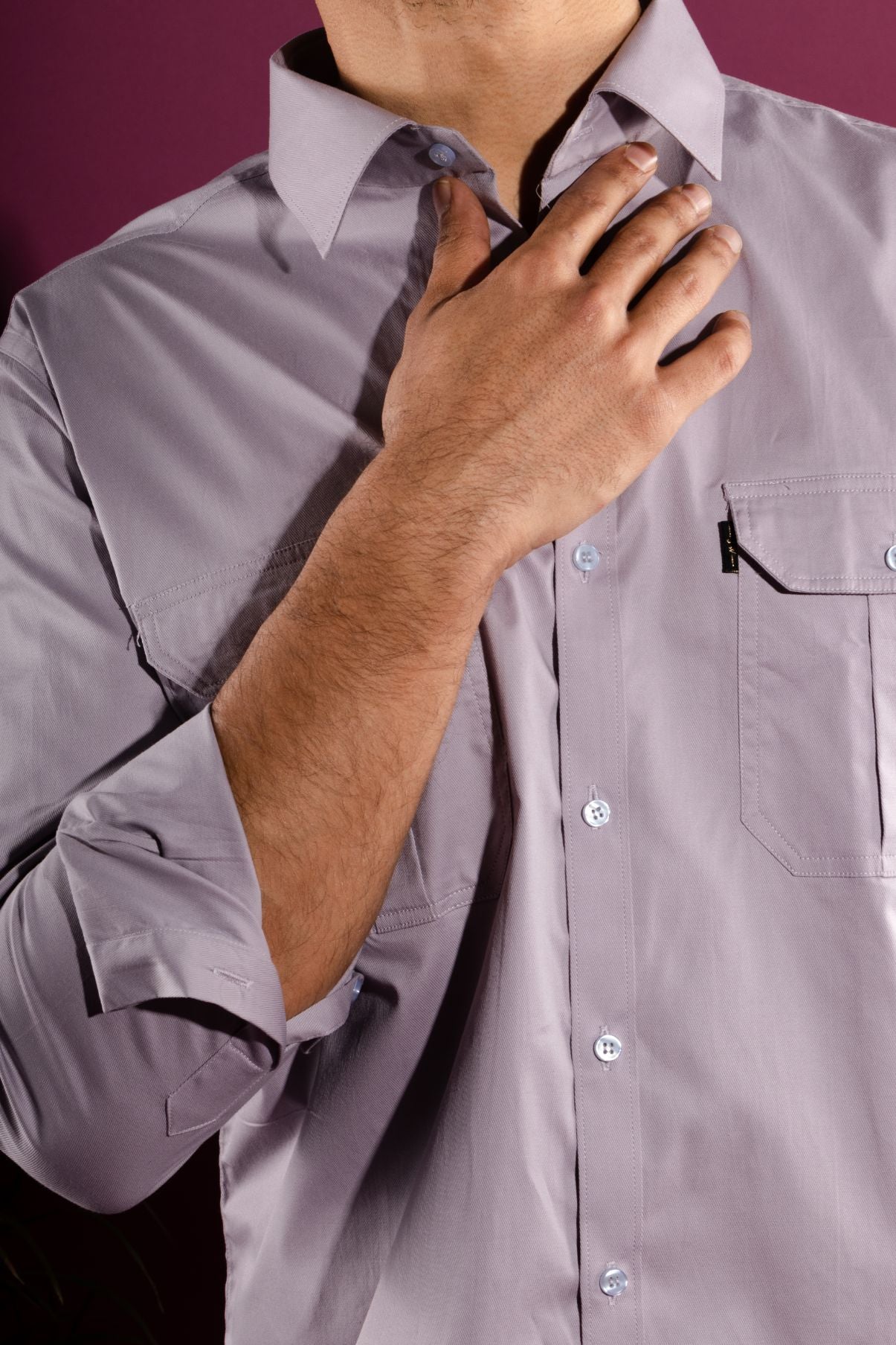 Scottish Grey - Double-Pocket Slim-Fit Shirt - John Watson