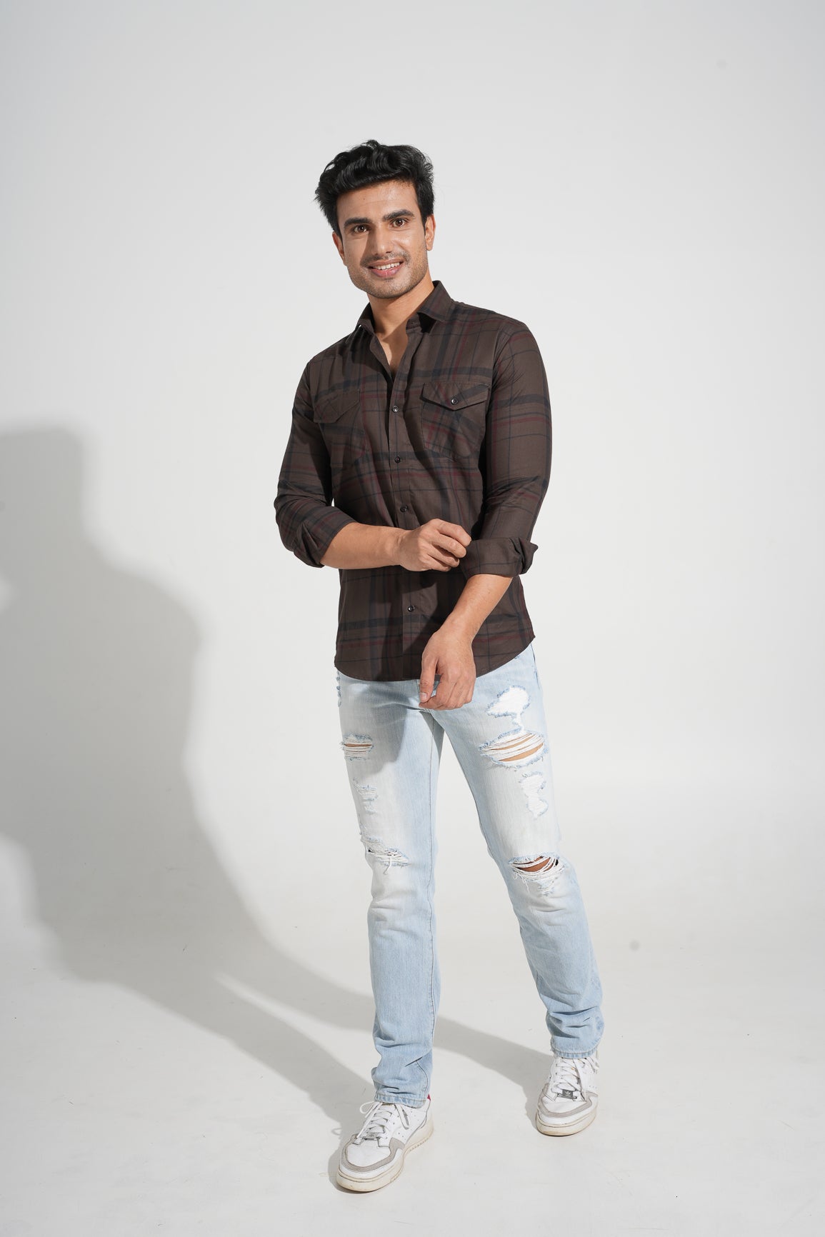 Mago - Casual Double Pocket Slim Fit Shirt