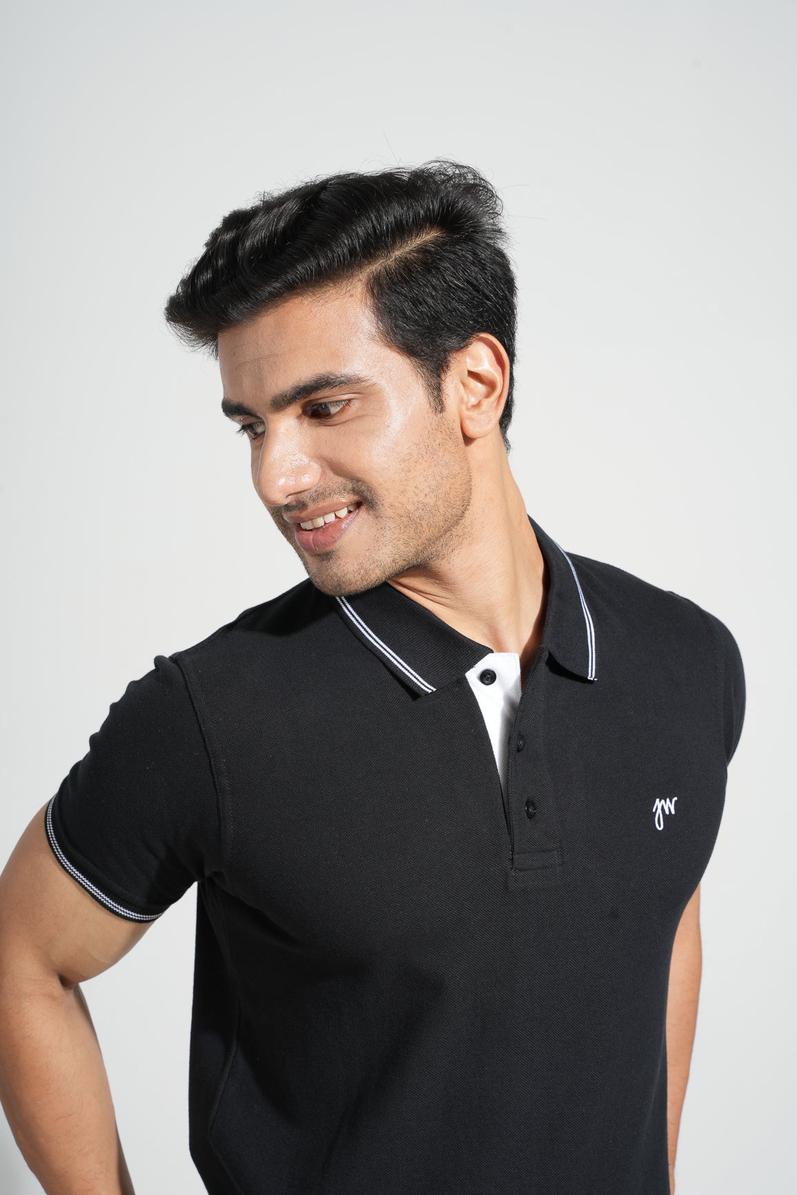 Adad - Tipped men's Polo - Jet Black