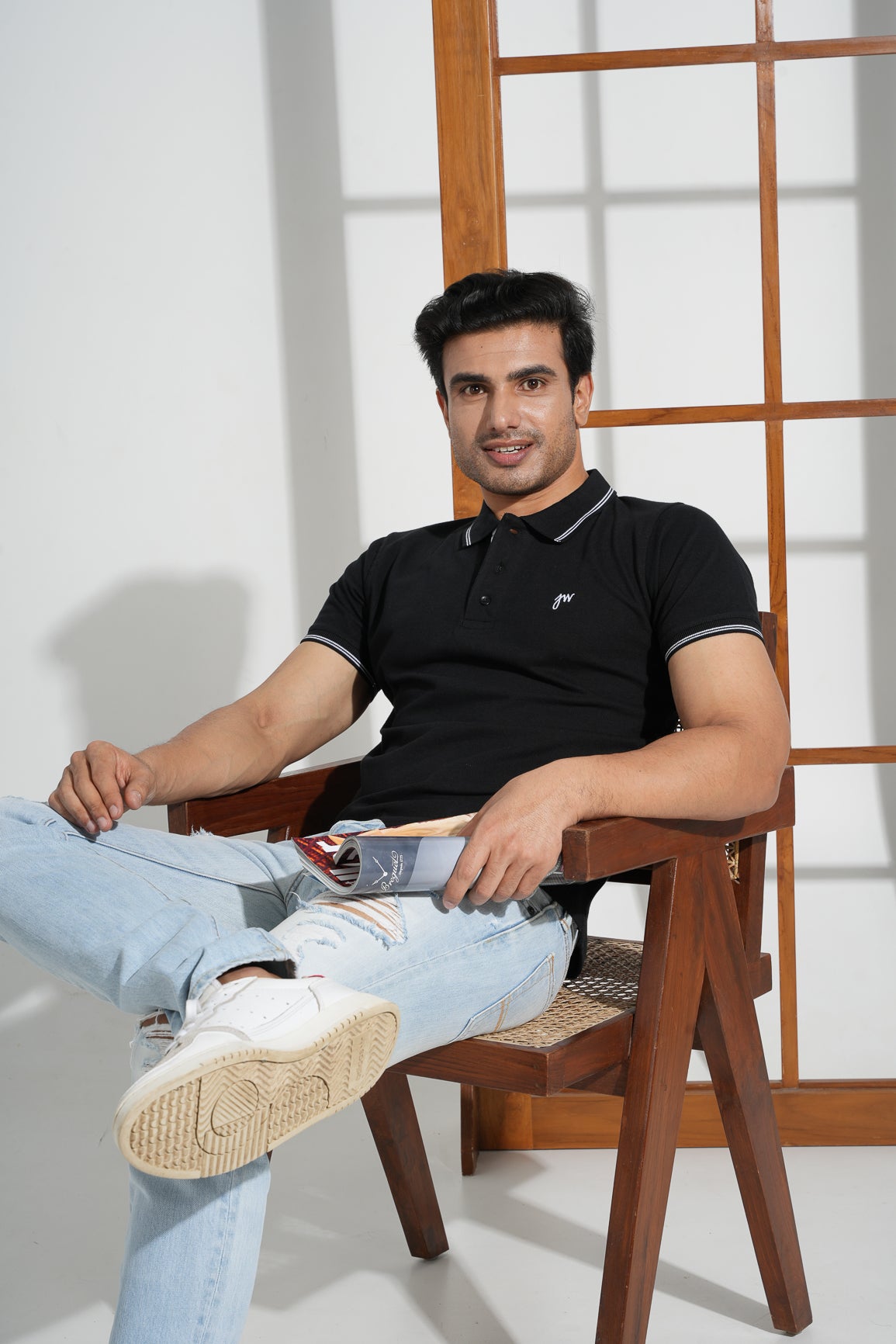 Adad - Tipped men's Polo - Jet Black