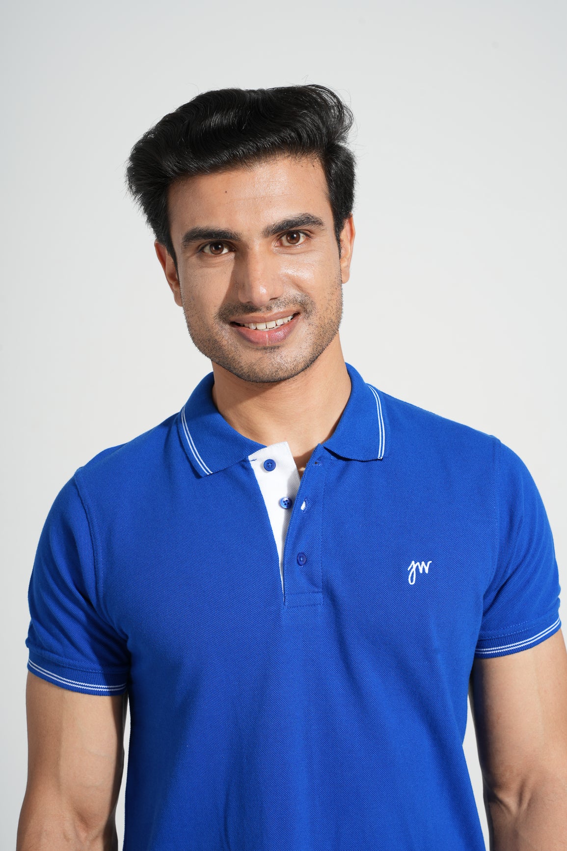 Vega - Tipped Men's Polo - Royal blue