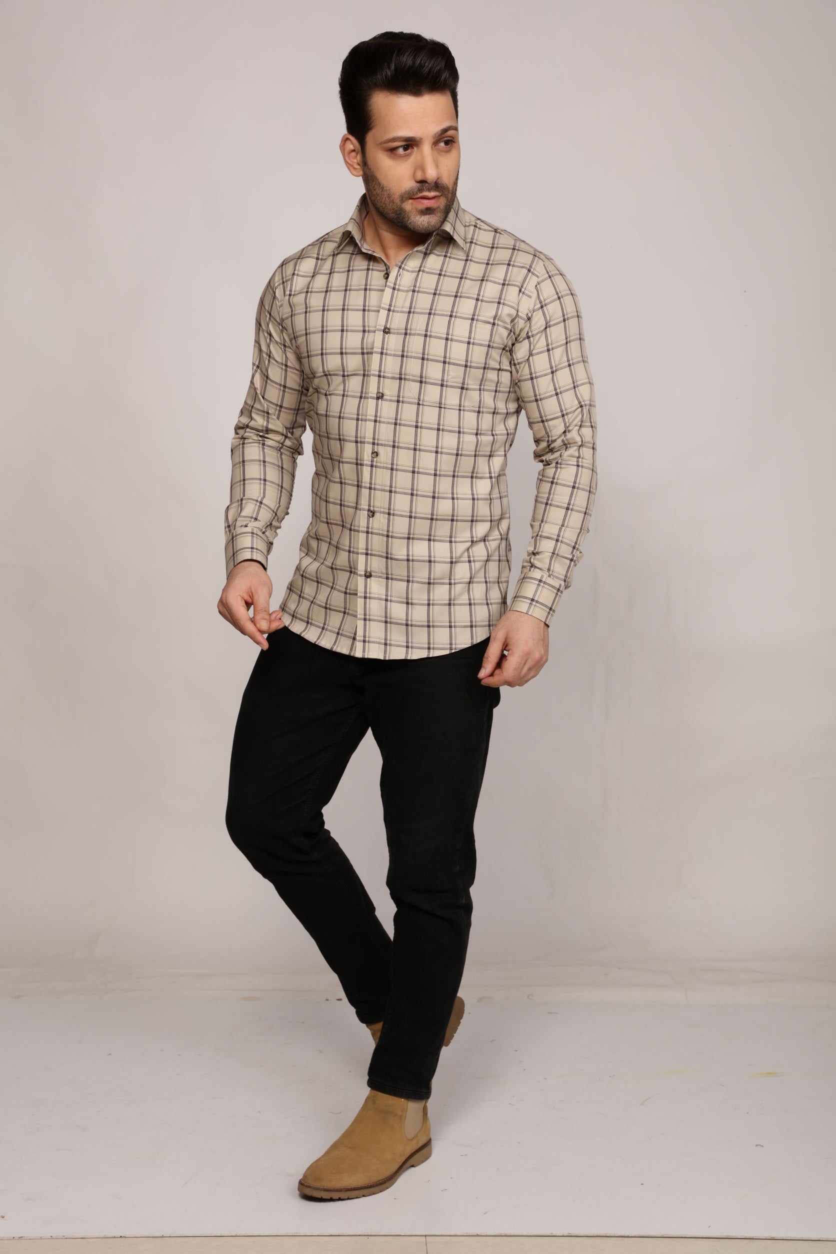 Preston - Checkered slim fit shirt - John Watson