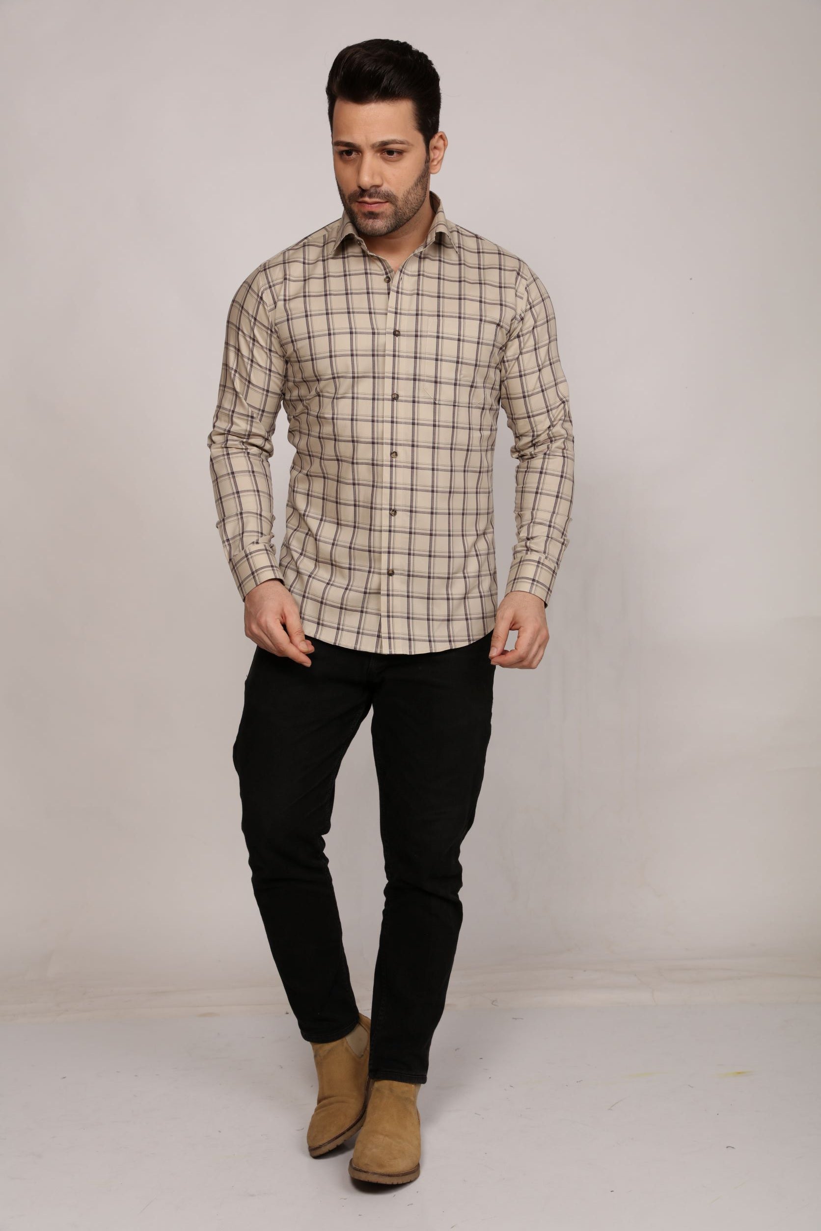 Preston - Checkered slim fit shirt - John Watson