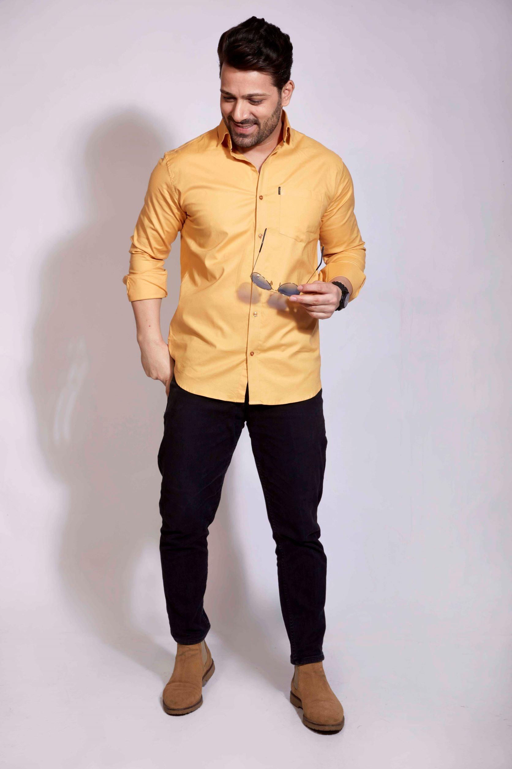 Aspen Yellow - Oxford slim fit shirt - John Watson