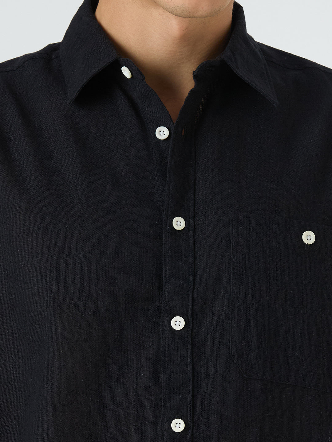 Crackle Half-Sleeves shirt - Black