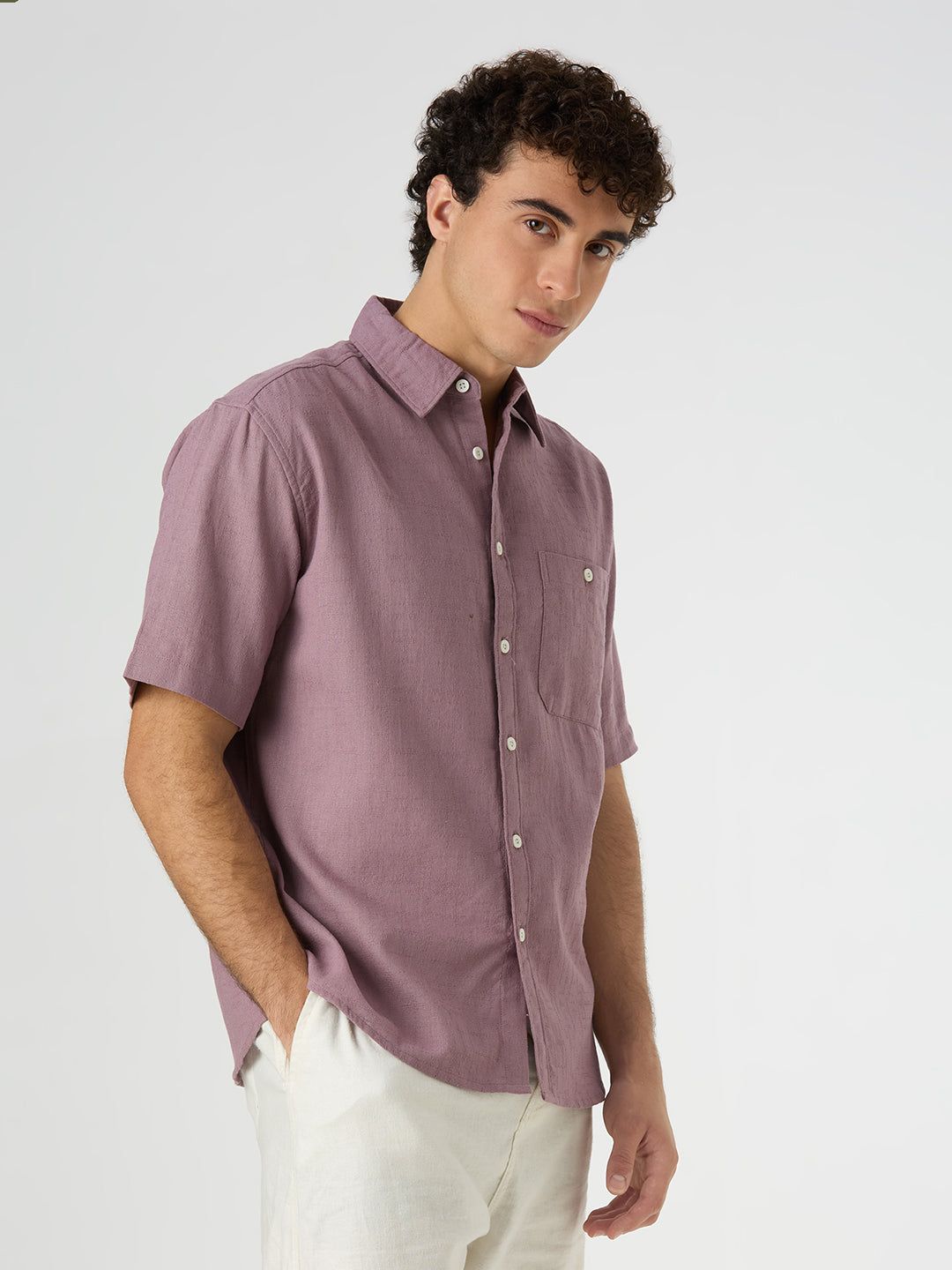 Crackle Half-Sleeves shirt - Dessert Rose