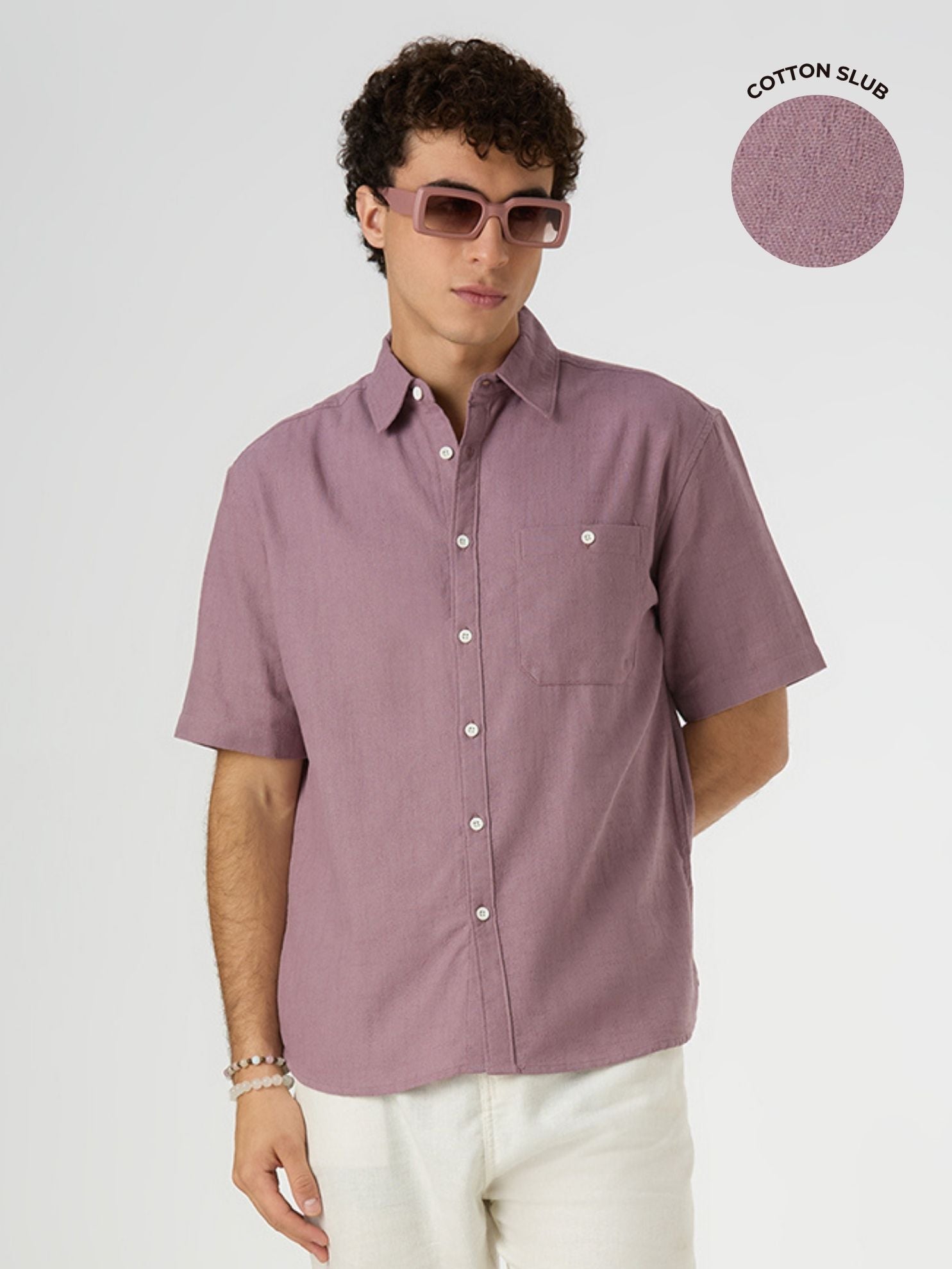 Crackle Half-Sleeves shirt - Dessert Rose