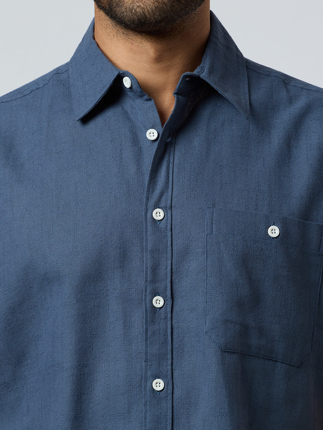 Crackle Half-Sleeves shirt - Blue