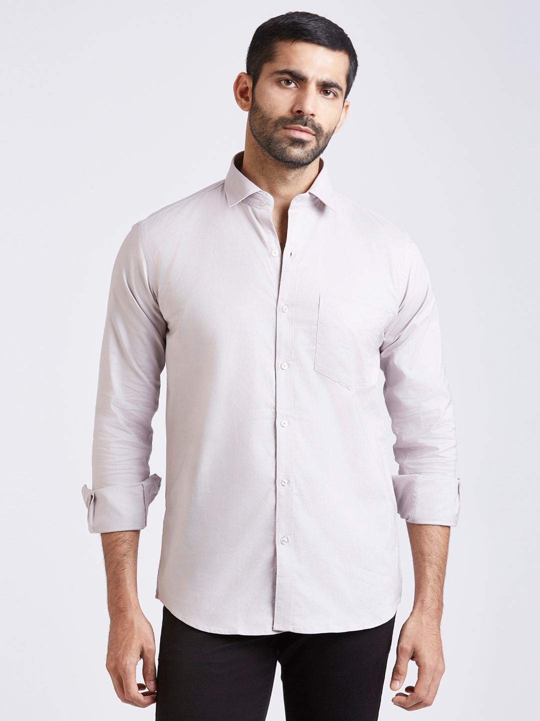 Truffle Grey - Oxford slim fit shirt